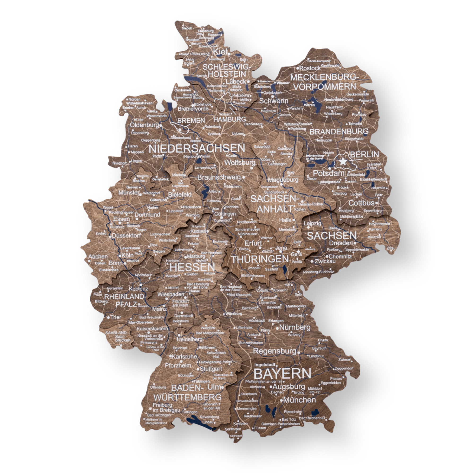 Mapa de Alemania Madera