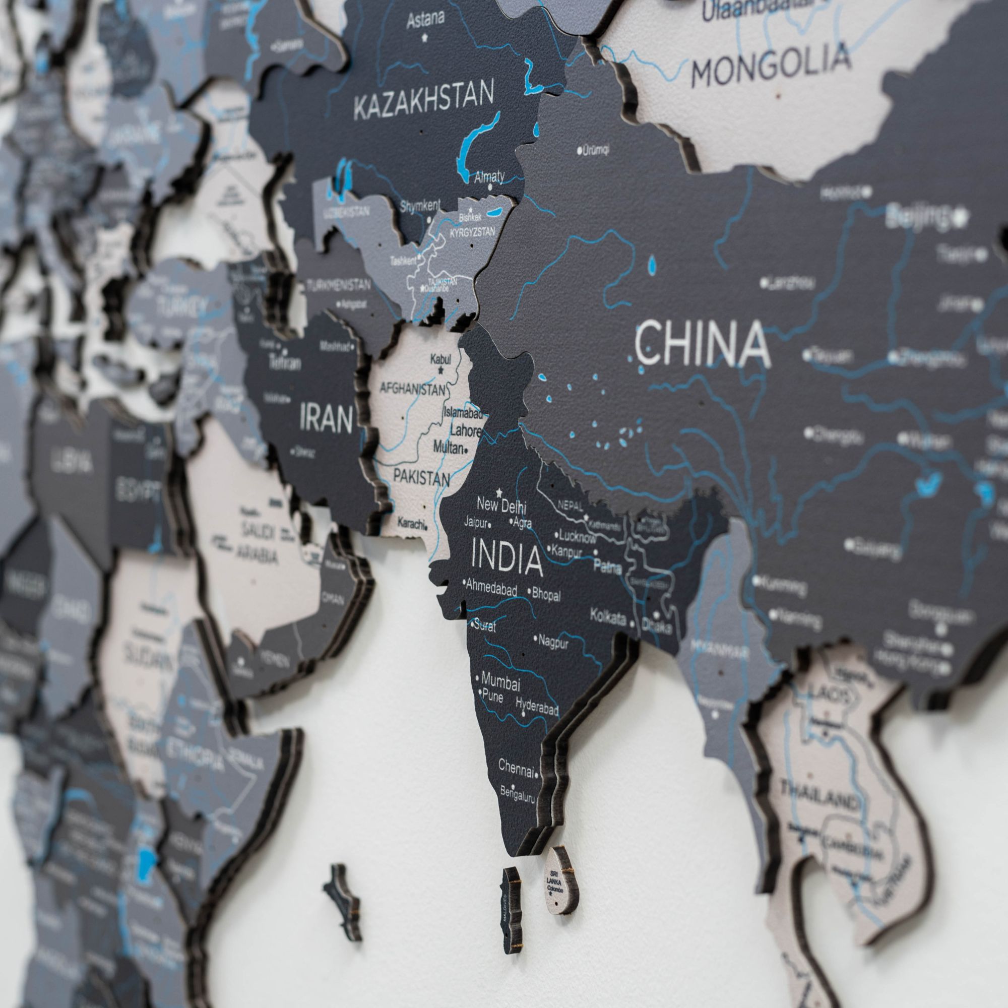Mapa Mundial 3D de Madera Nordik