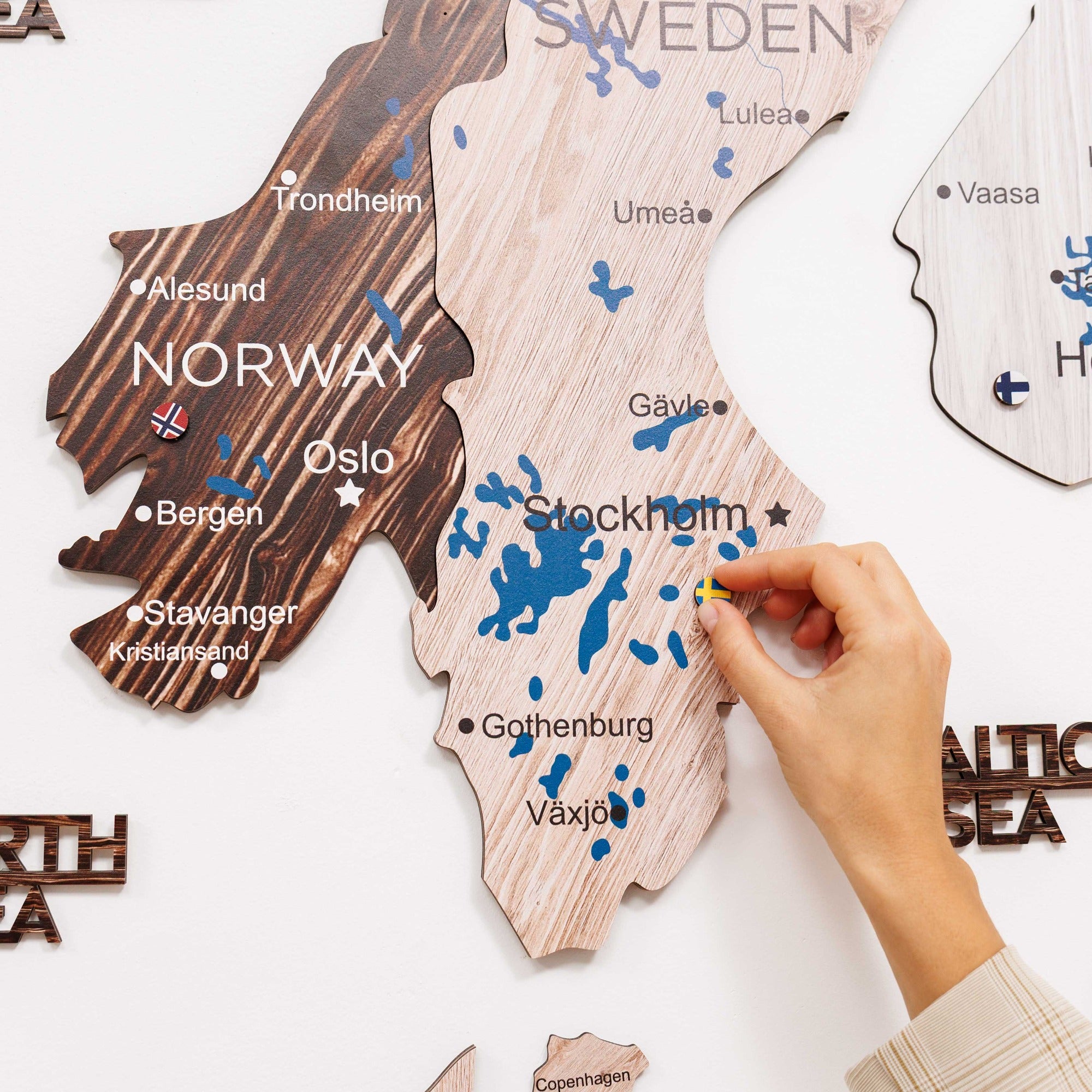 Mapa de Europa 3D de Madera Cappuccino