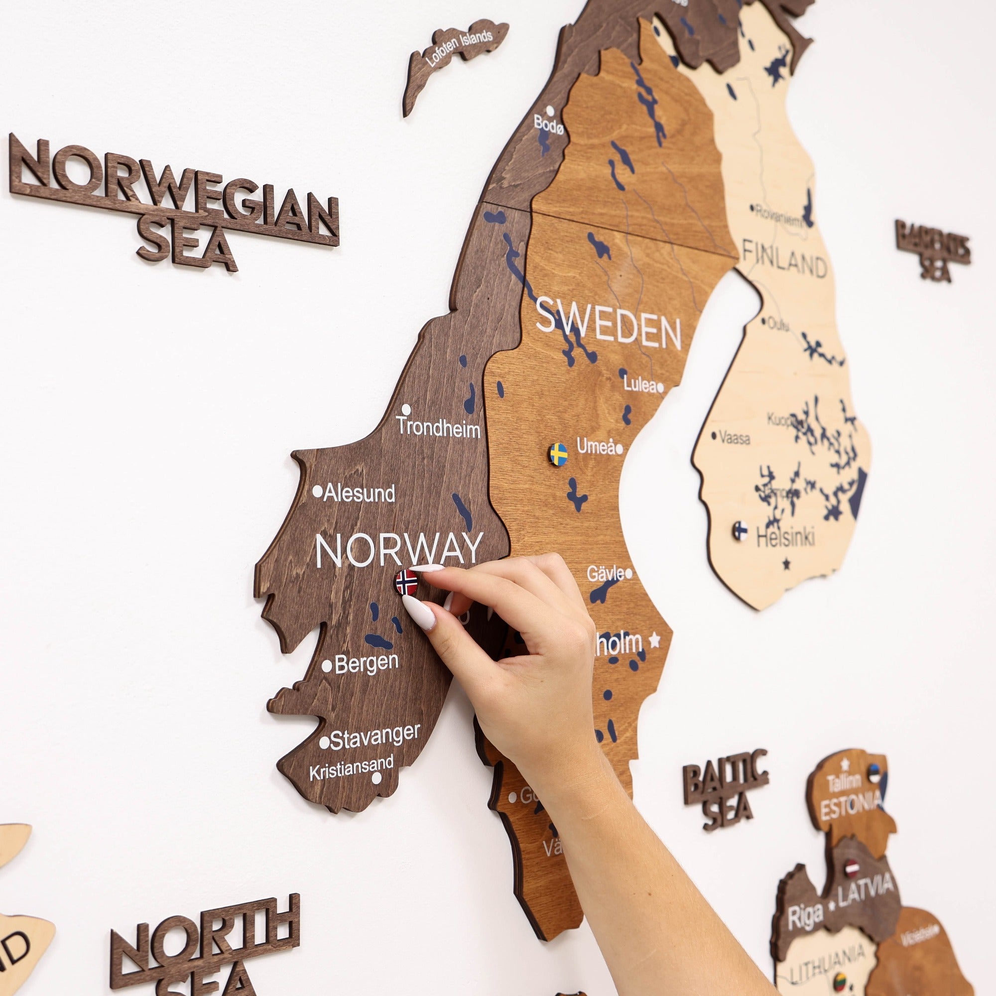 Mapa de Europa 3D de Madera de Colores