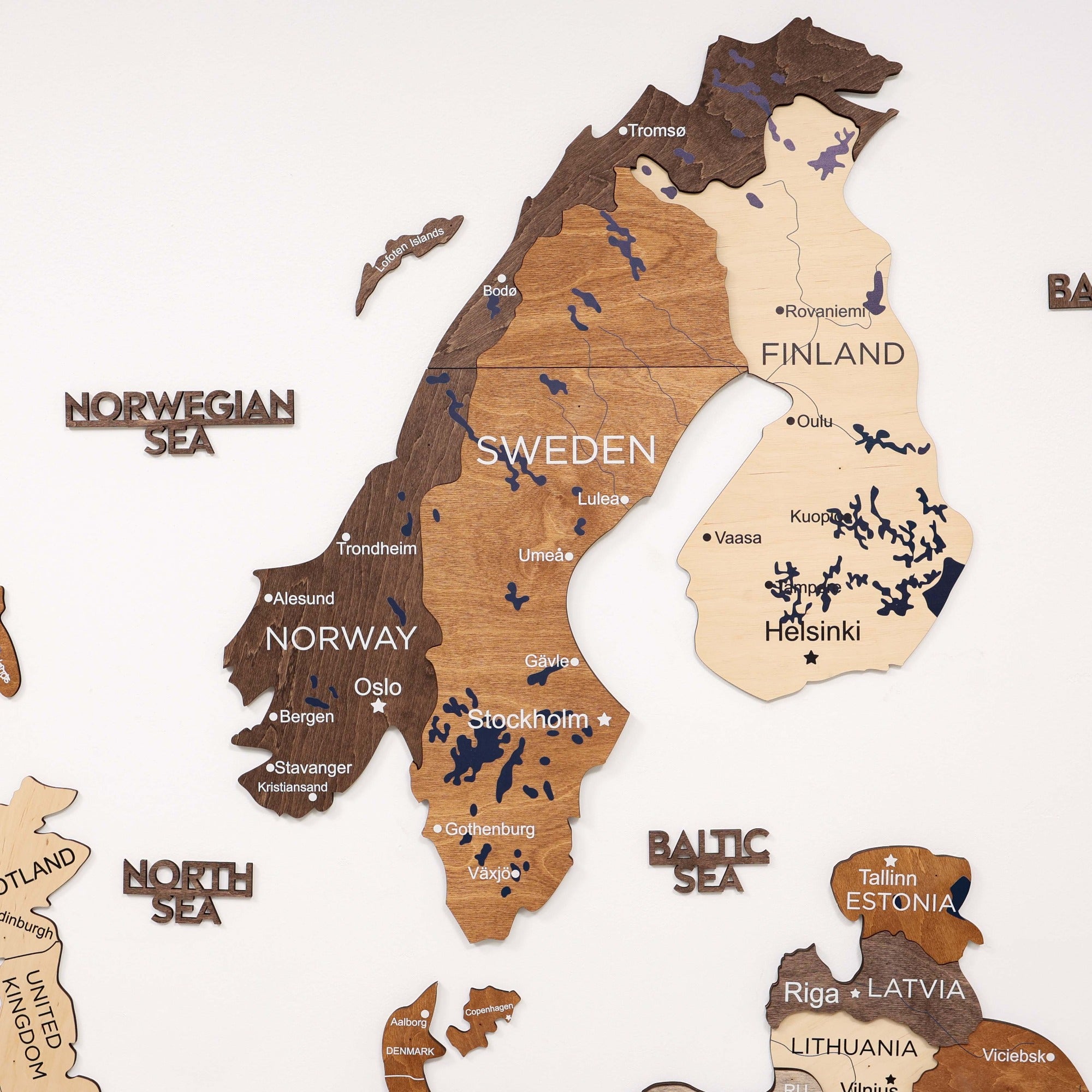 Mapa de Europa 3D de Madera de Colores