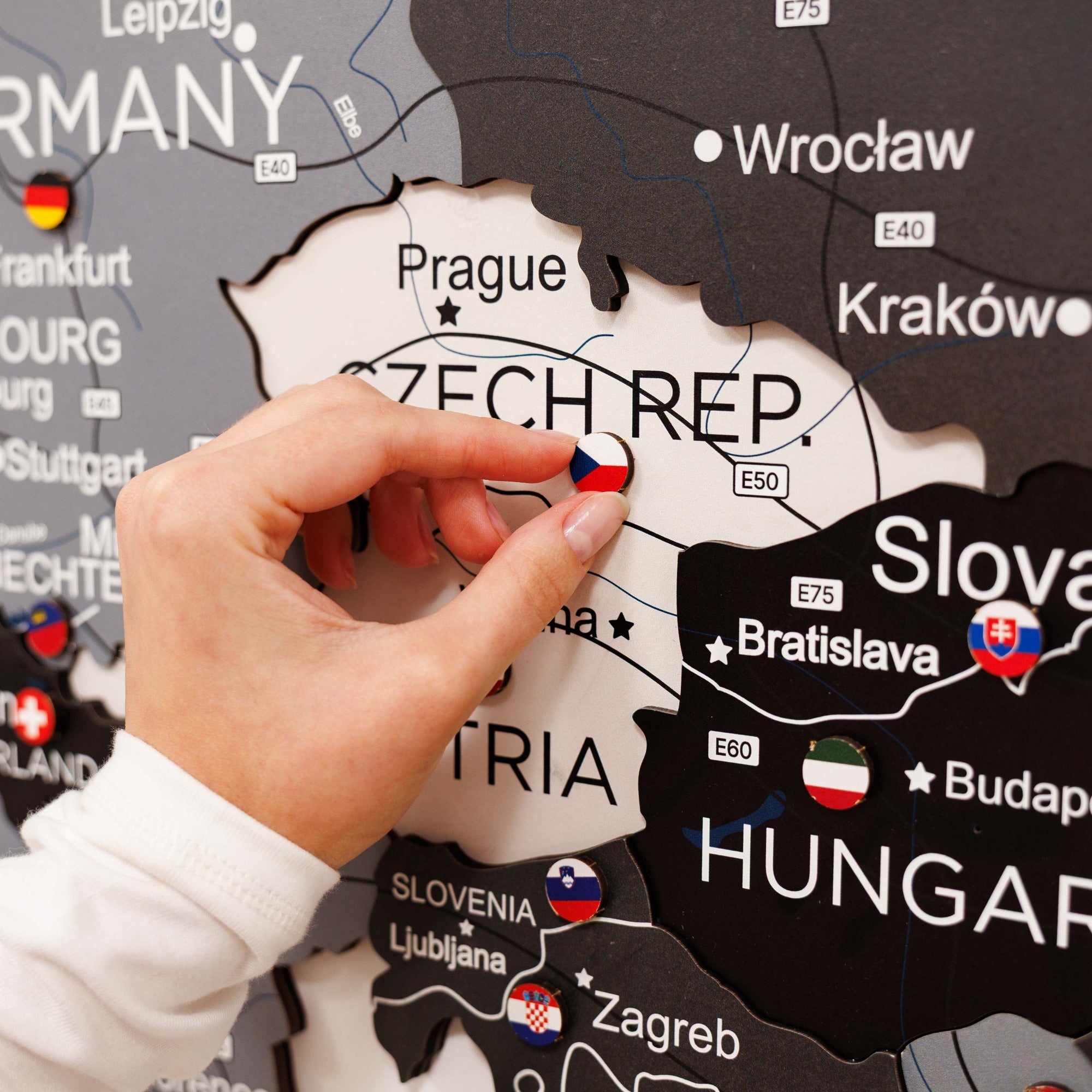 Mapa de Europa 3D de Madera Nordik