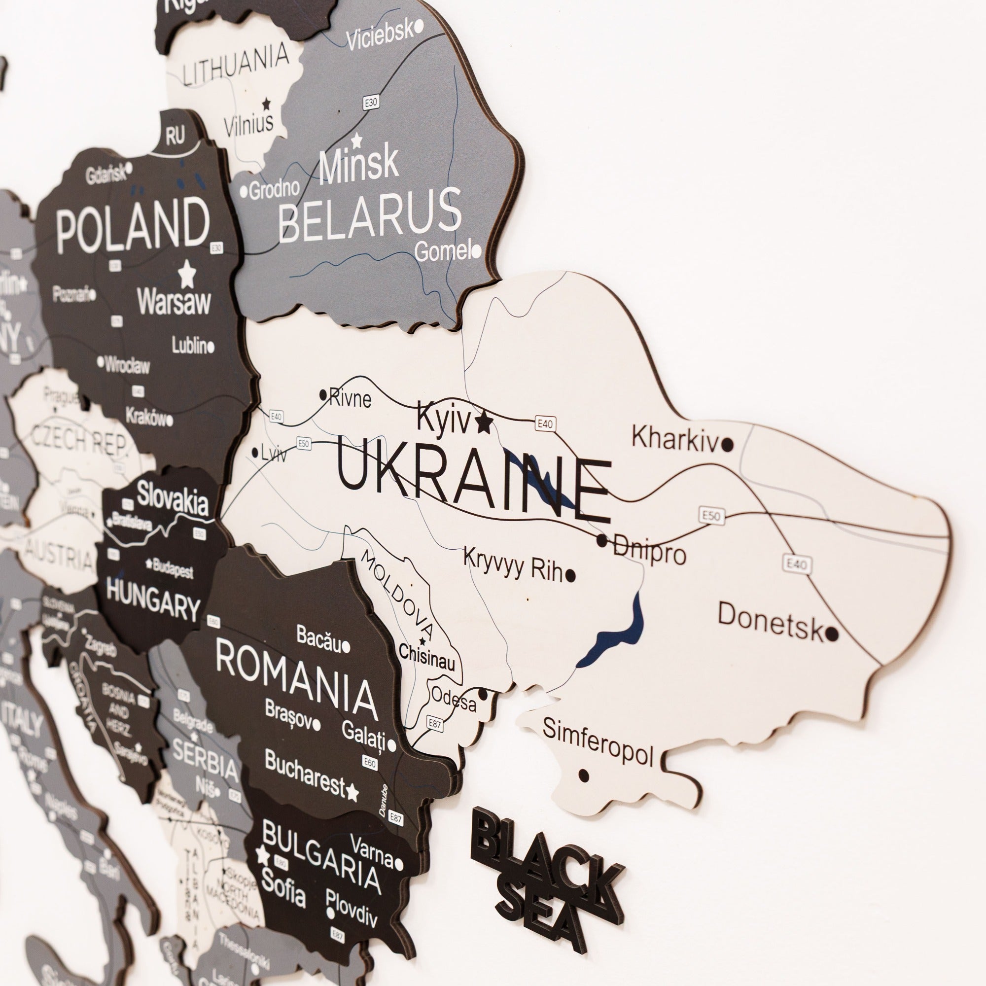 Mapa de Europa 3D de Madera Nordik