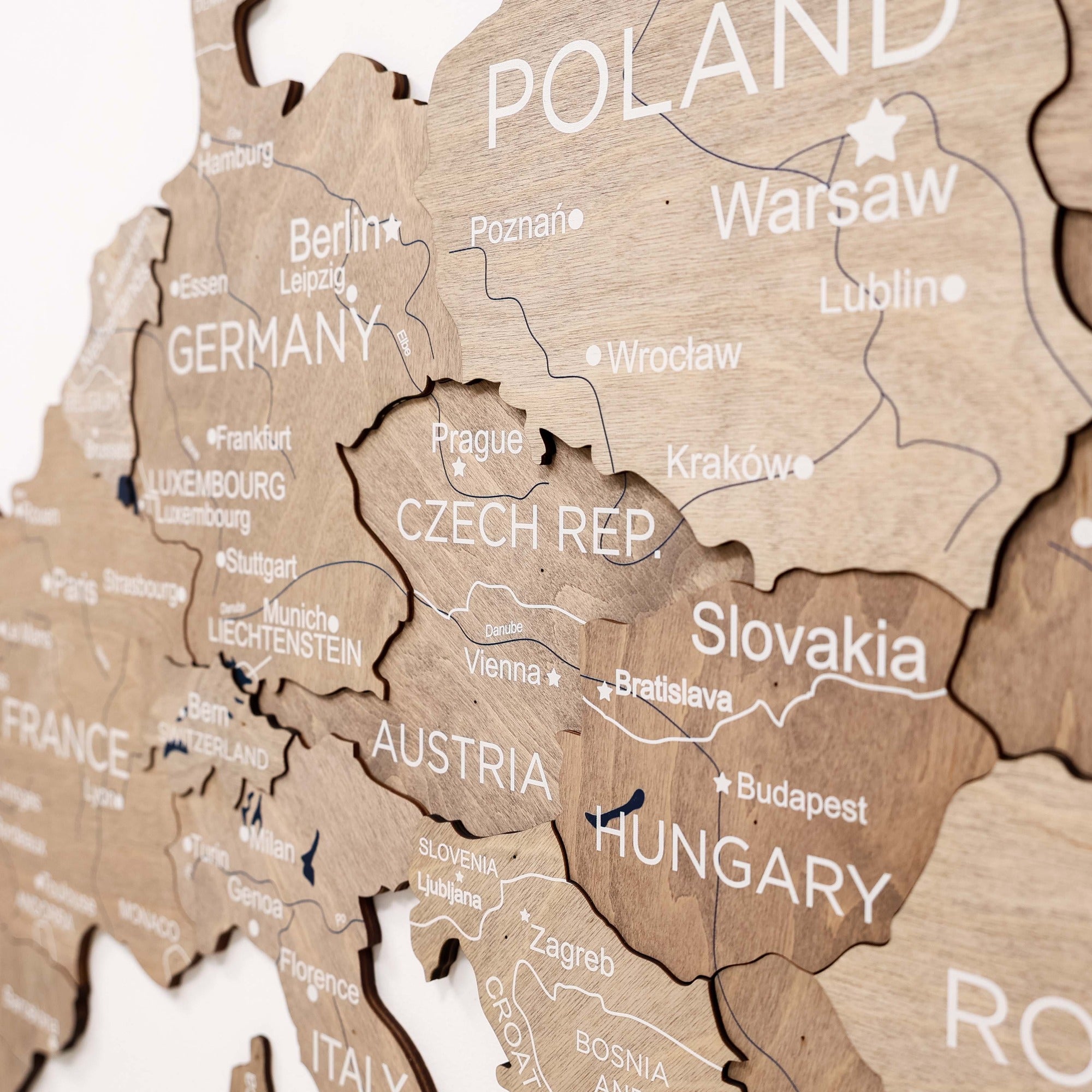 Mapa de Europa 3D de Madera Terra