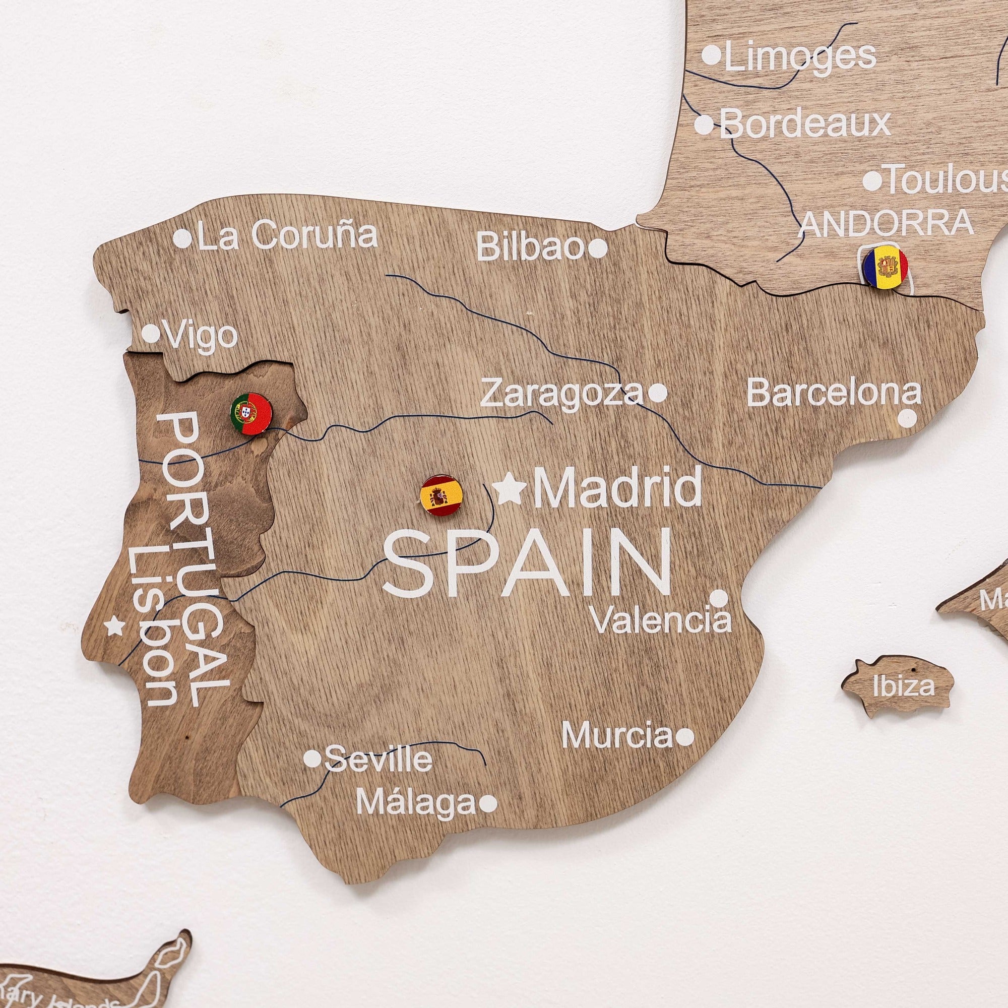 Mapa de Europa 3D de Madera Terra