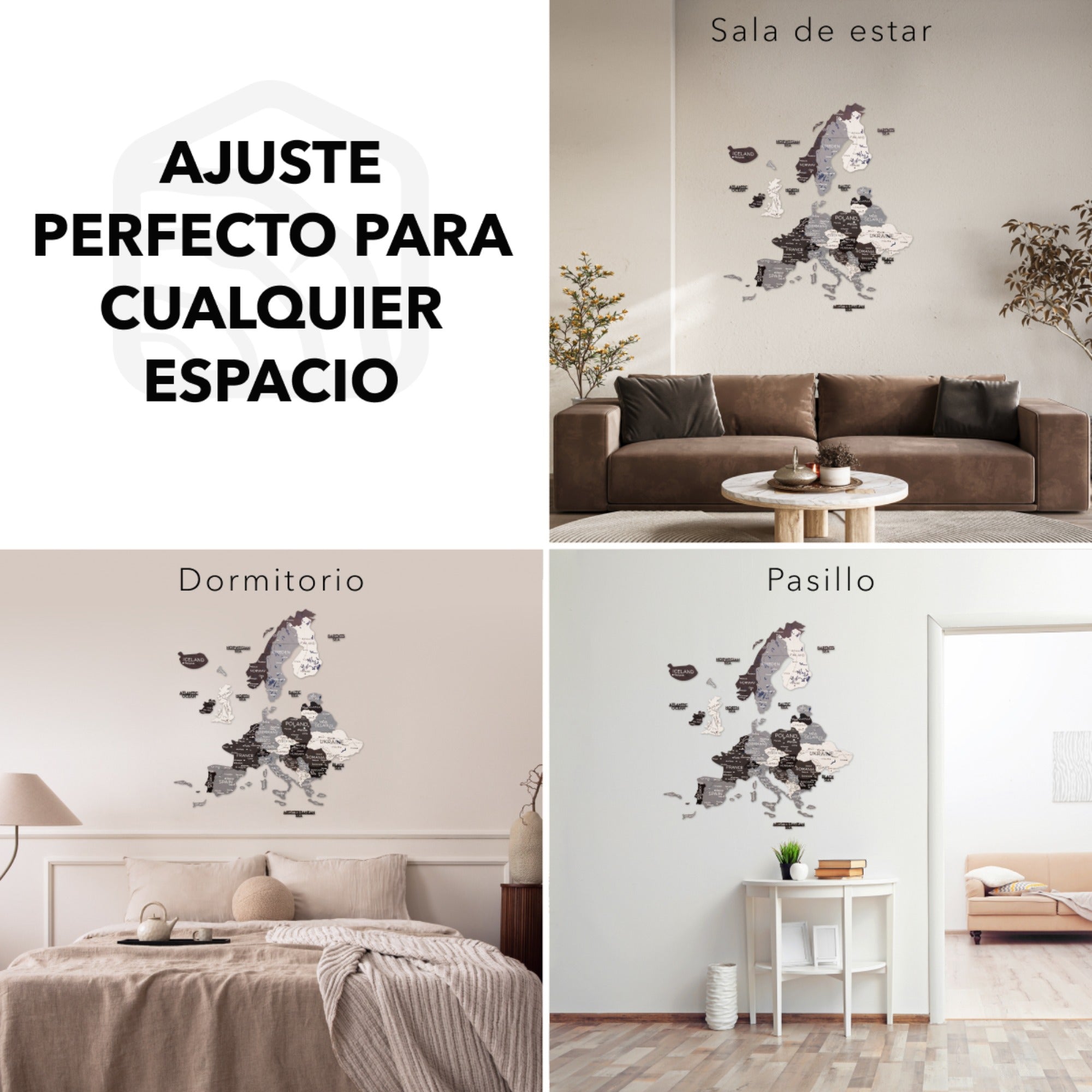 Mapa de Europa 3D de Madera Nordik