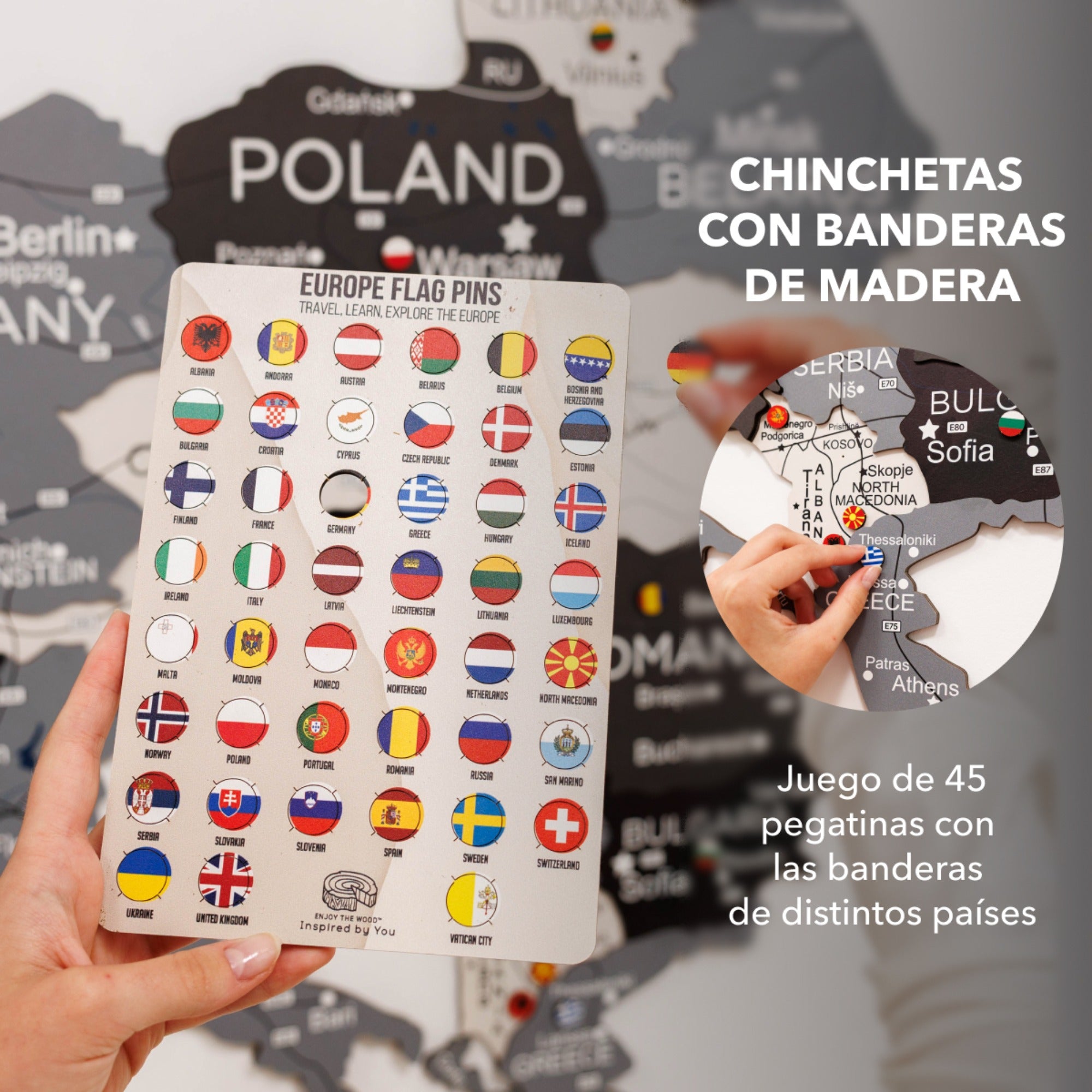 Mapa de Europa 3D de Madera Nordik