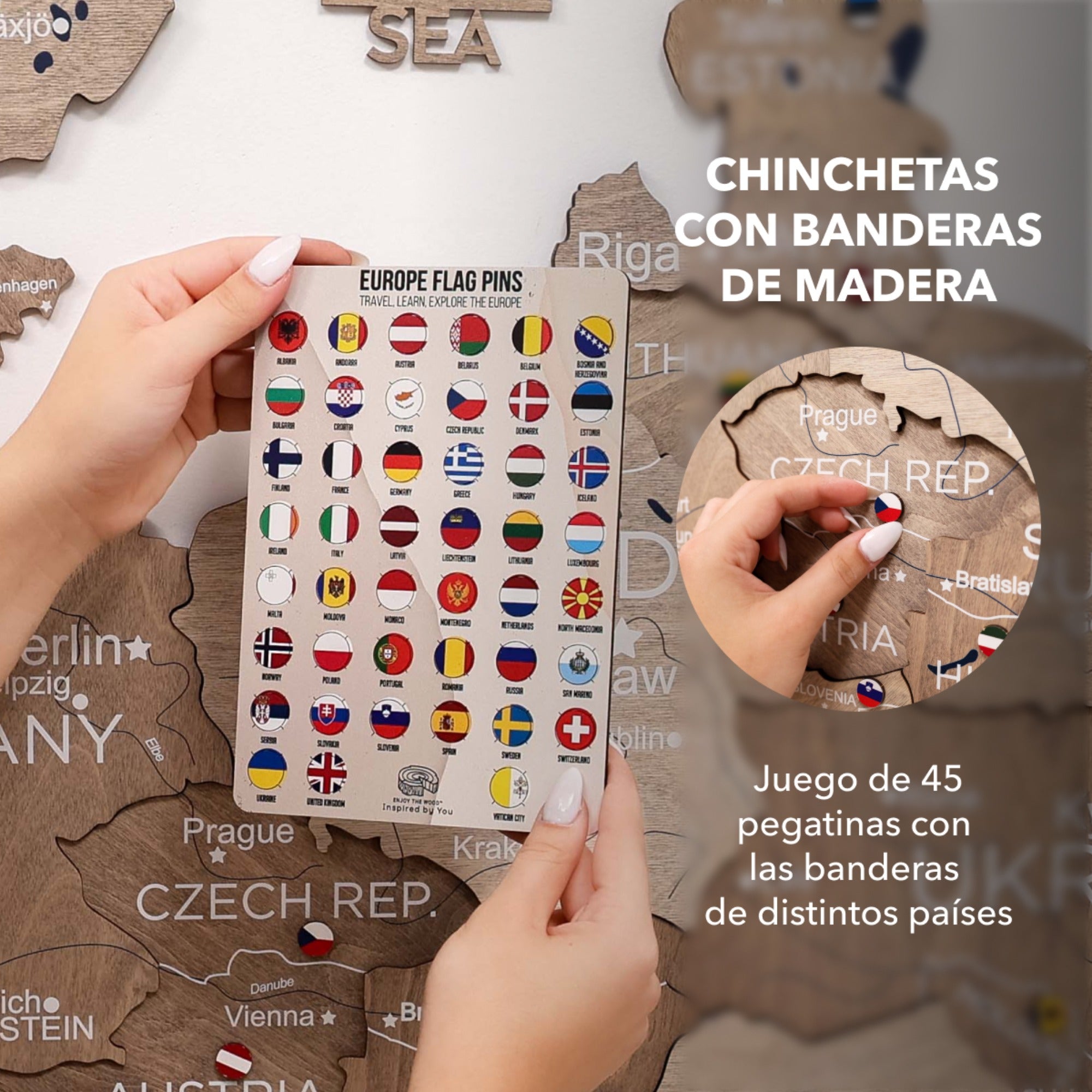 Mapa de Europa 3D de Madera Terra