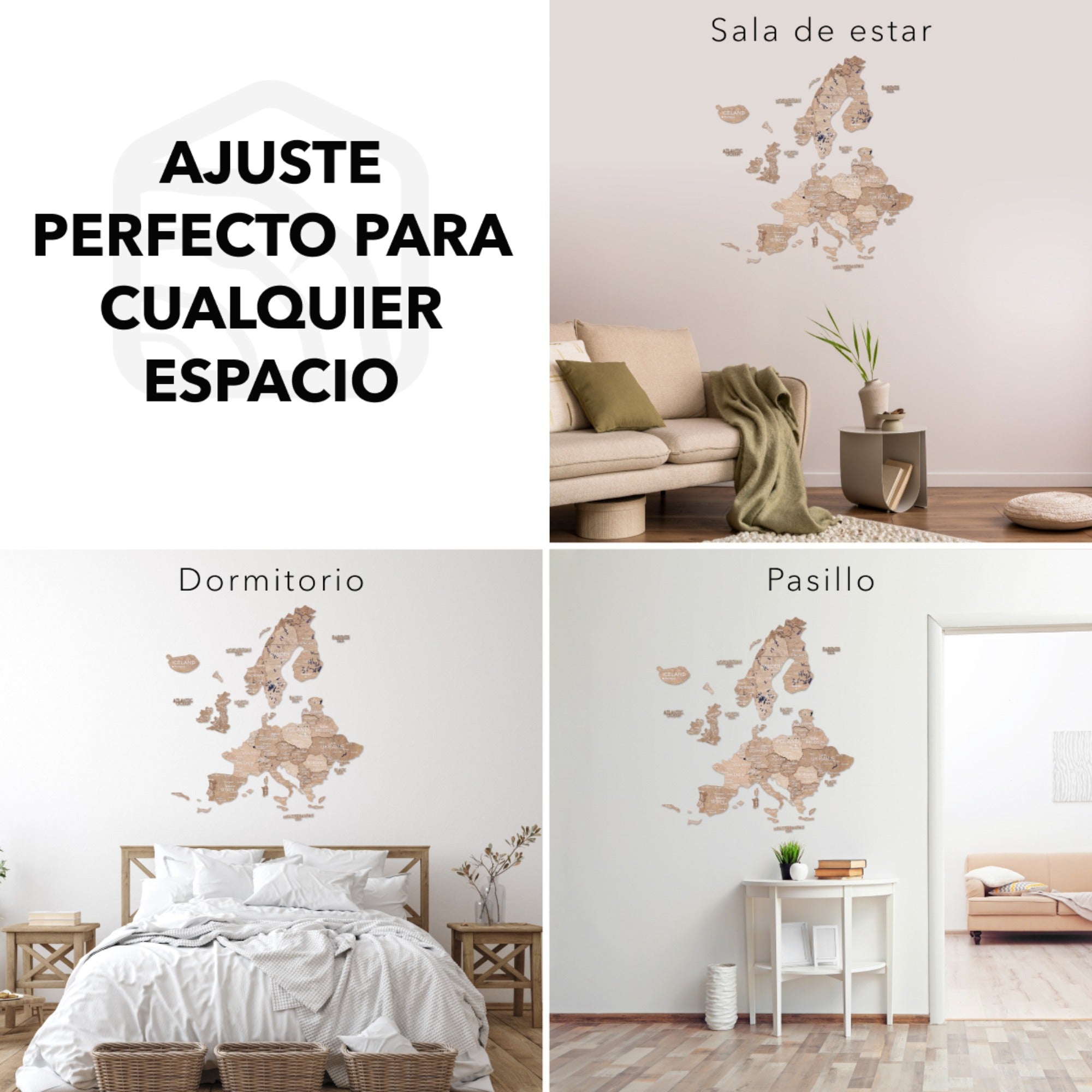 Mapa de Europa 3D de Madera Terra