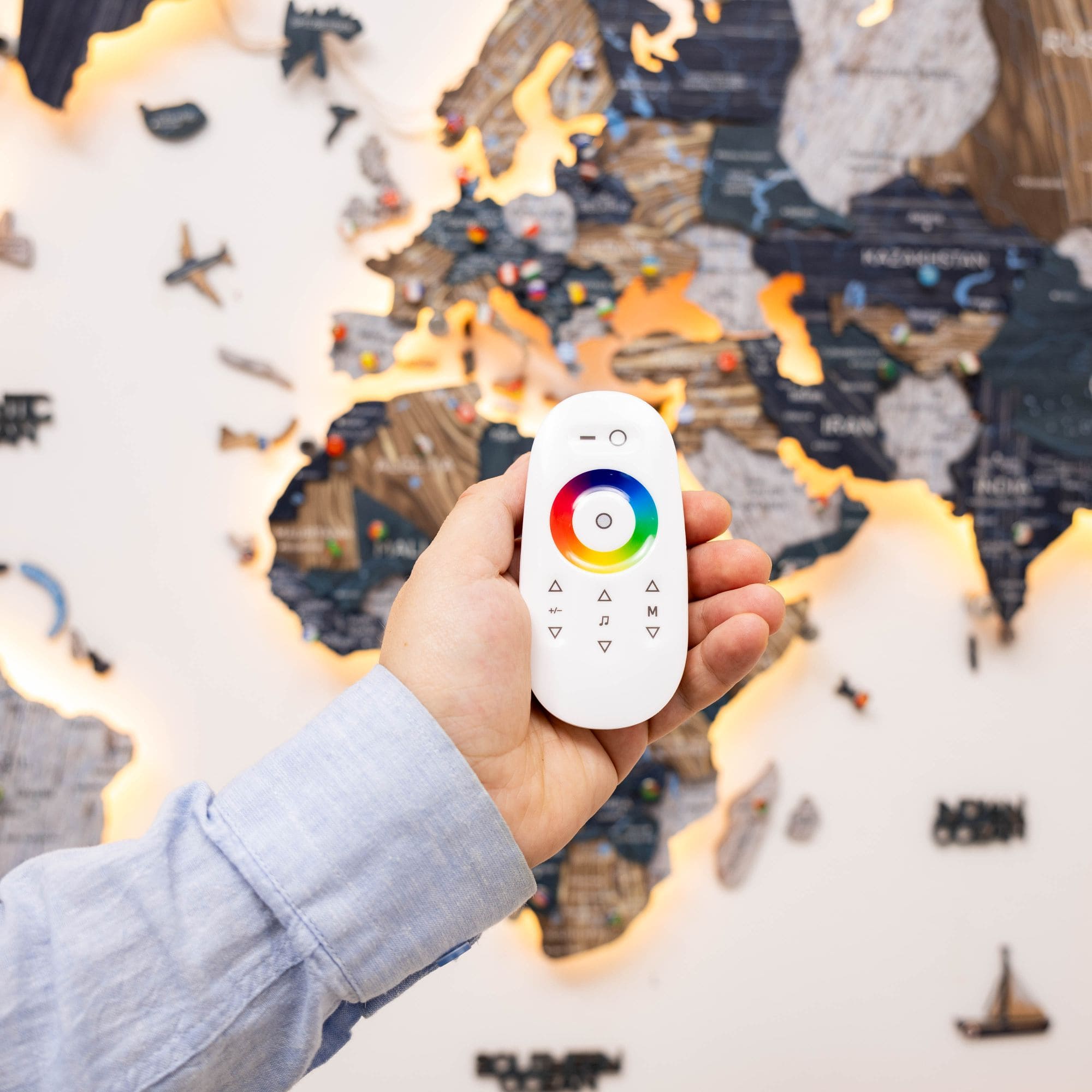 3D LED / LUMINOUS Wooden World Map 3.0 Mystery