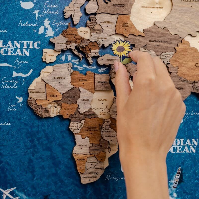 Mapa 3D Multicolor frontal