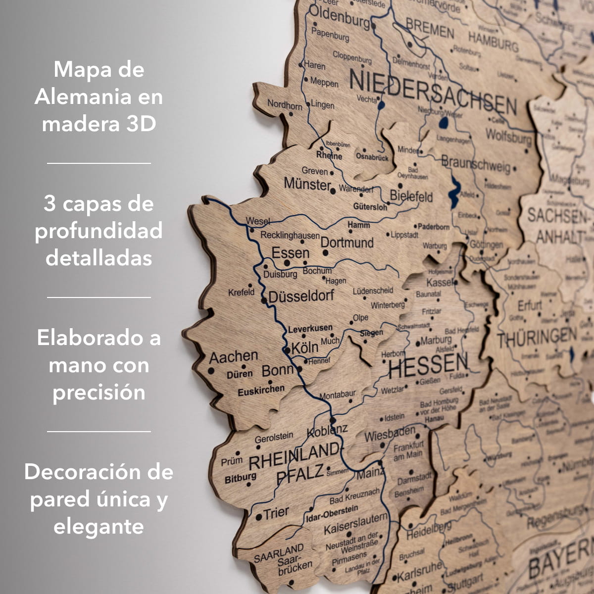 Mapa de Alemania Madera - Terra