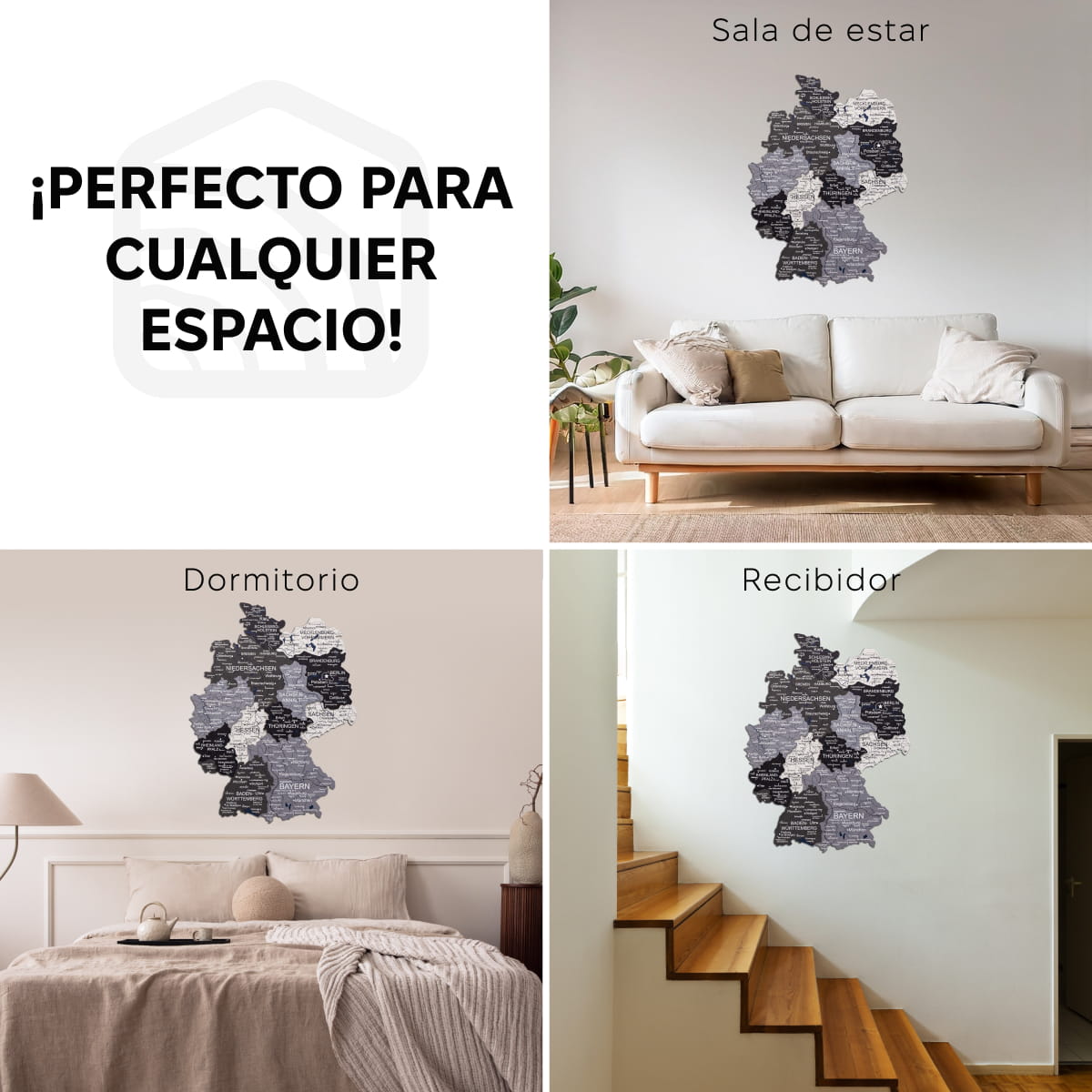 Mapa de Alemania Madera - Nordik