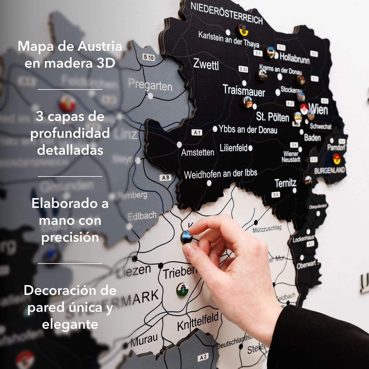 Mapa de Austria Madera - Nordik