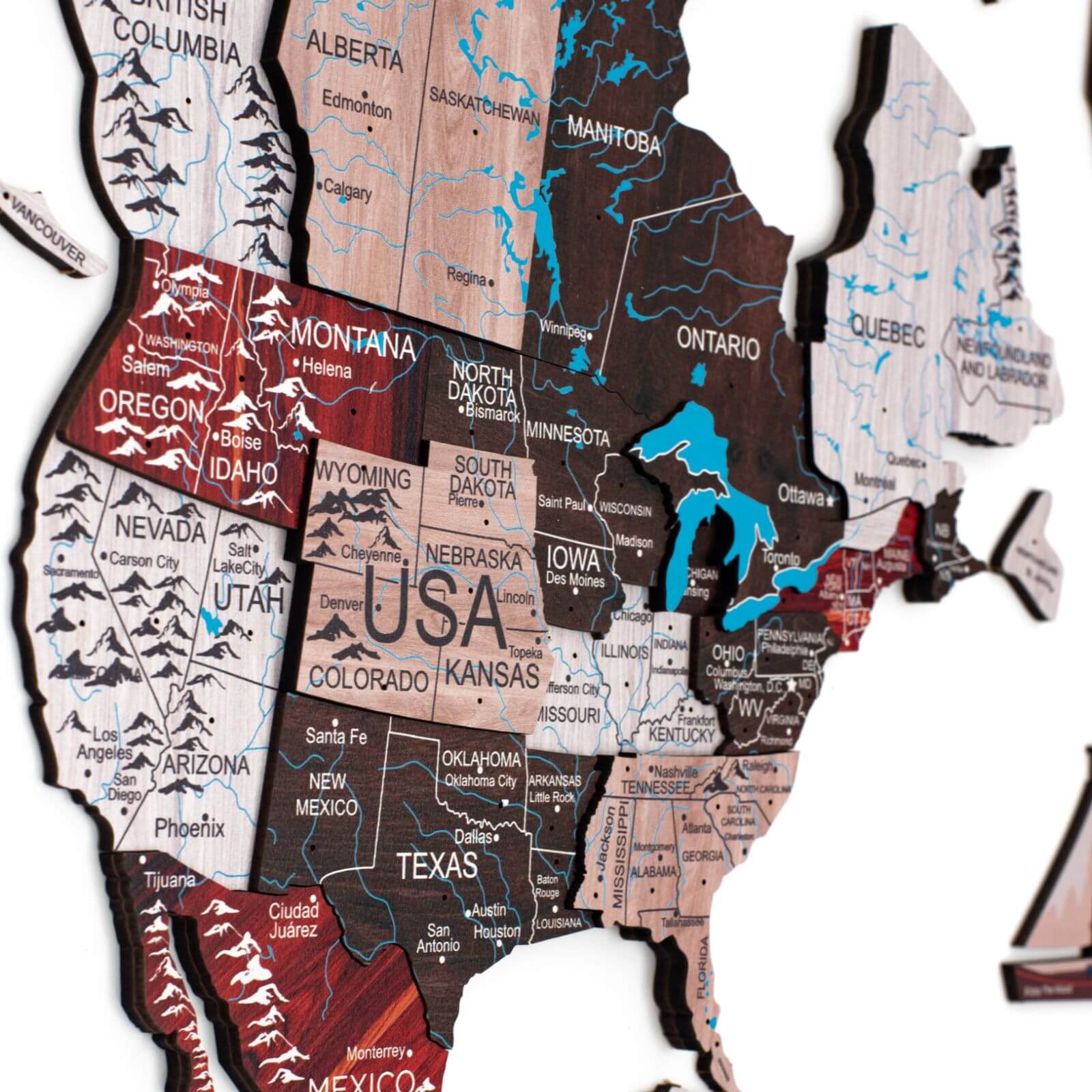 Zoom del mapa de madera