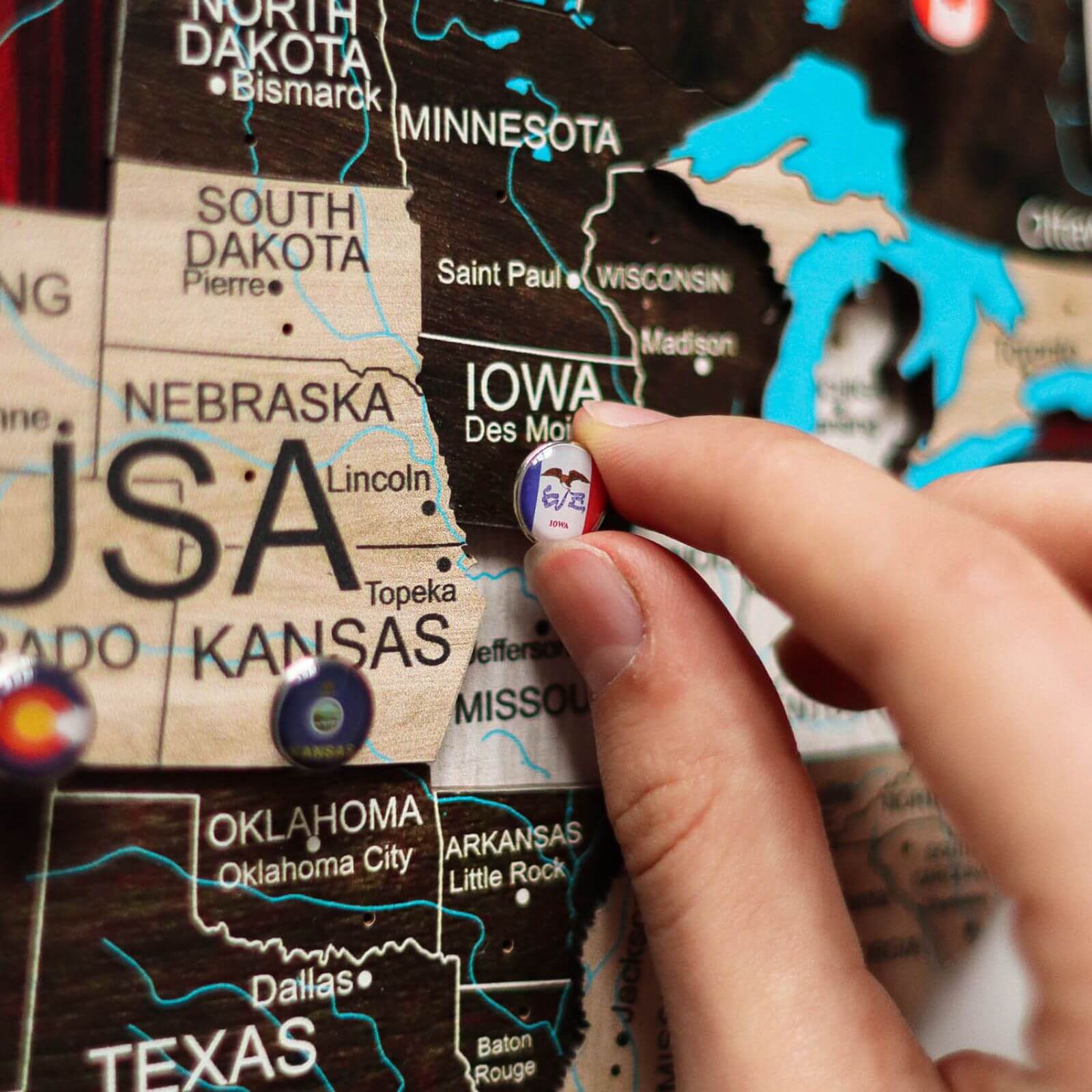 Zoom del mapa de madera