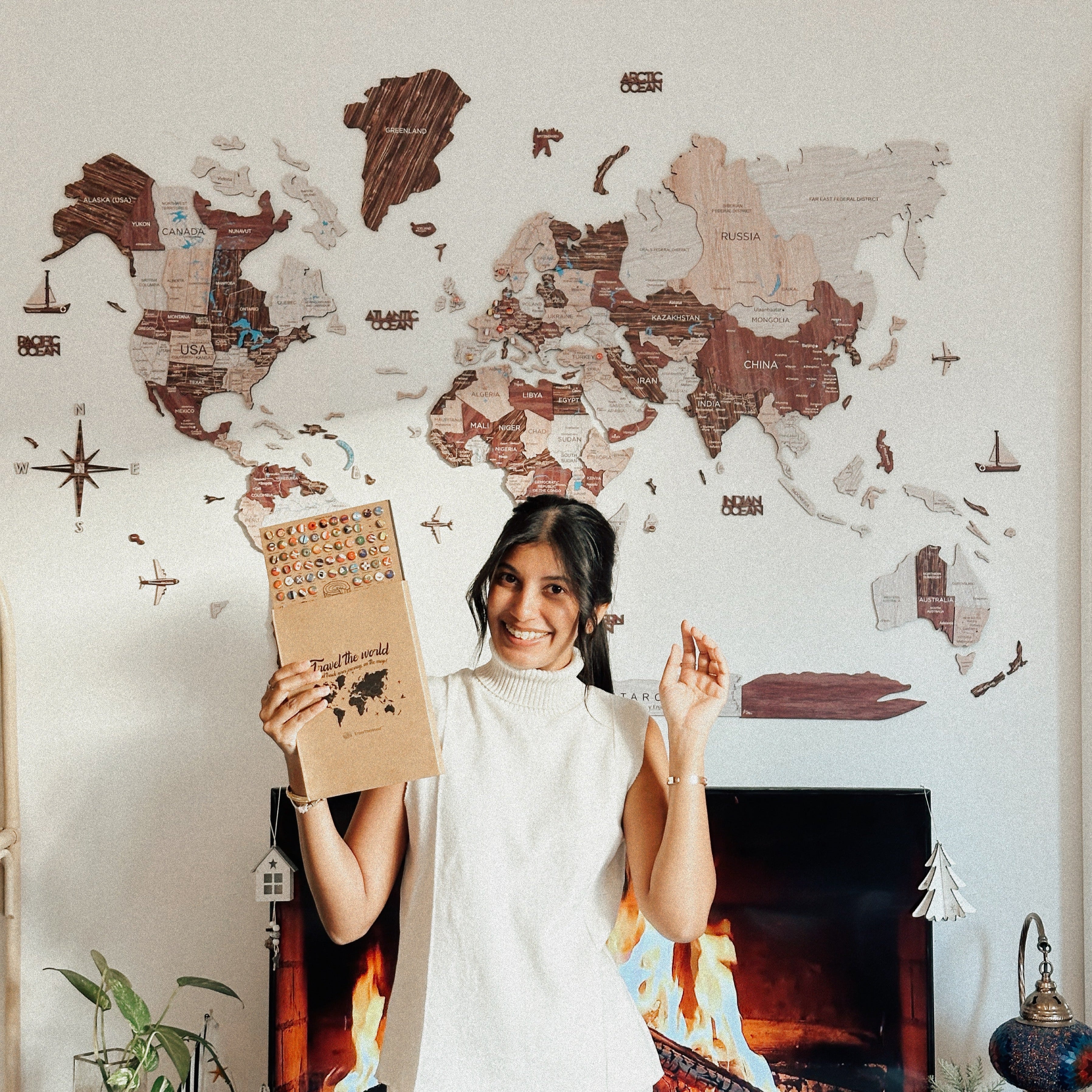 Mapa cappuccino en pared