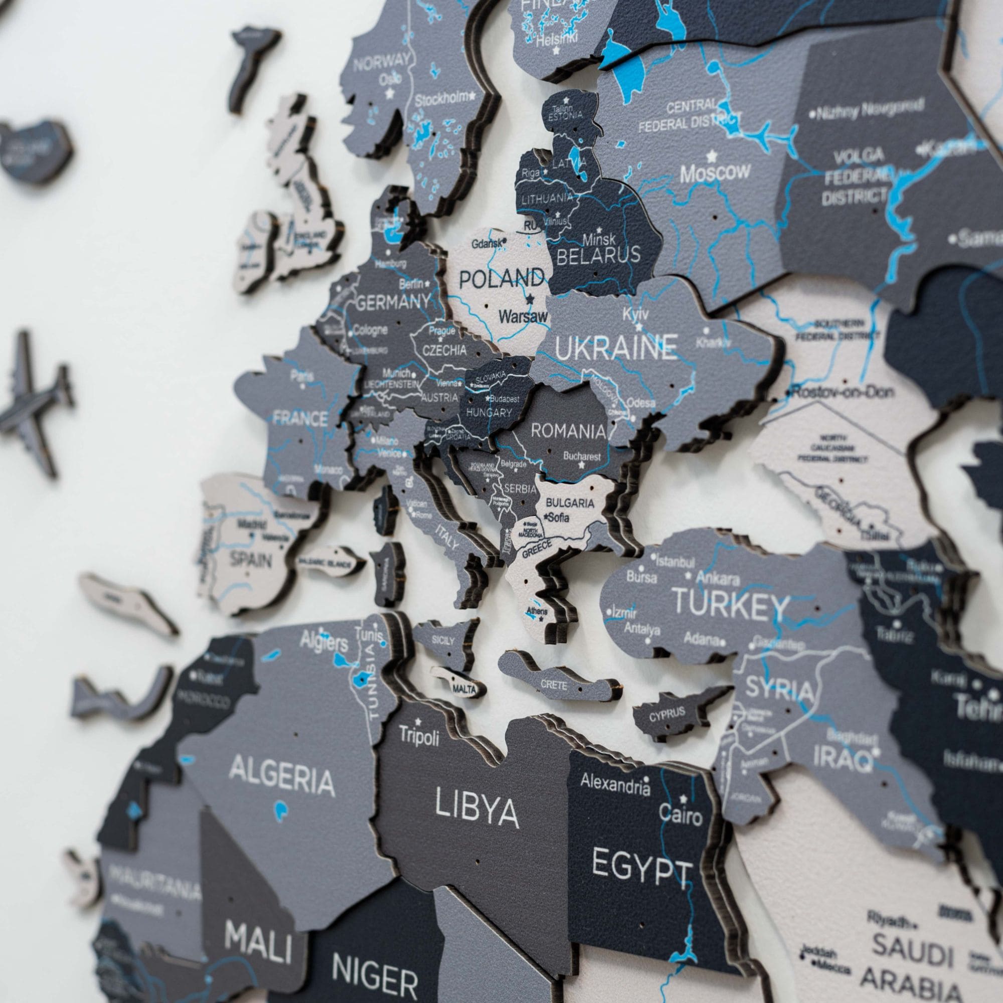 Mapa Mundial 3D de Madera Nordik