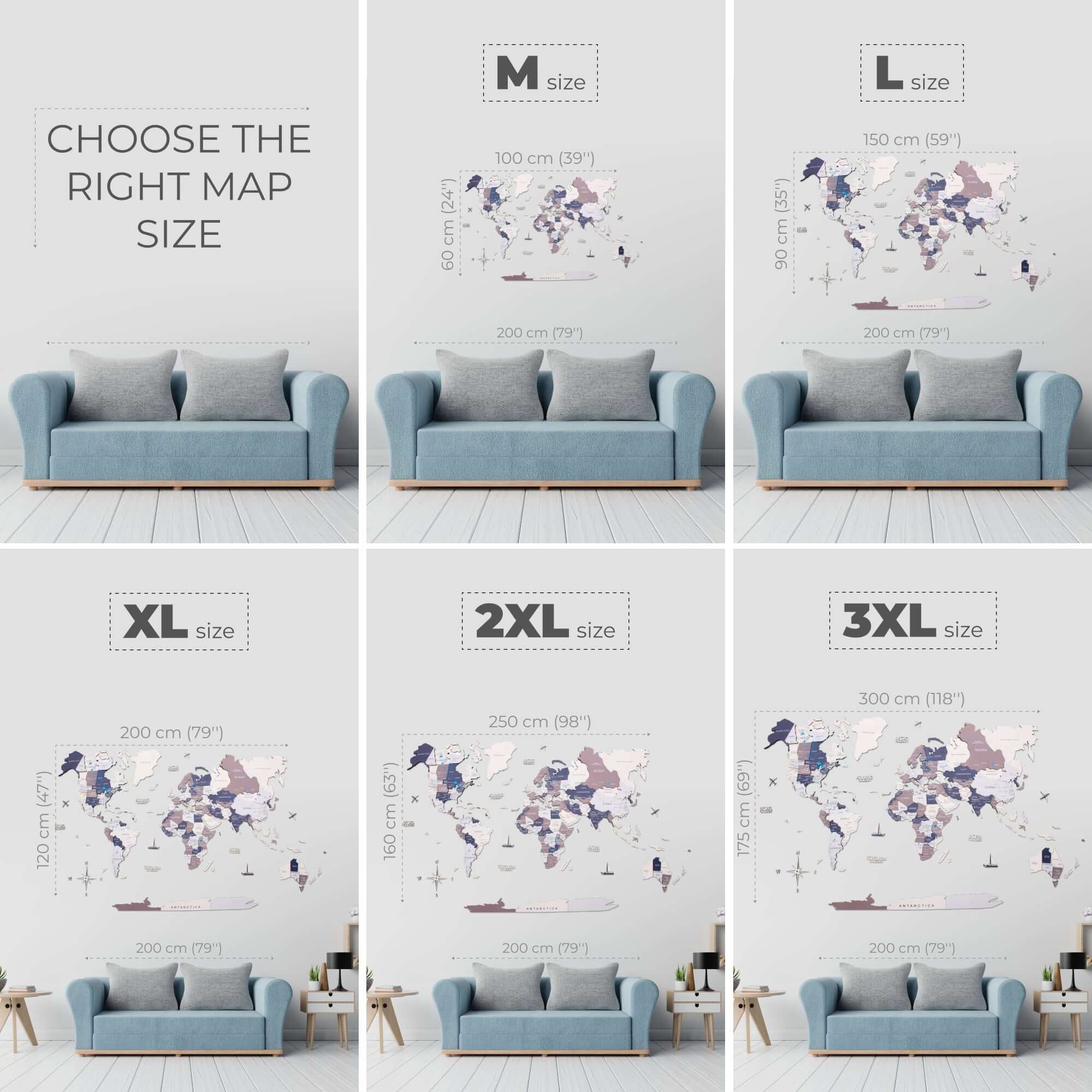 3D LED / LUMINOUS Wooden World Map 3.0 Cruise