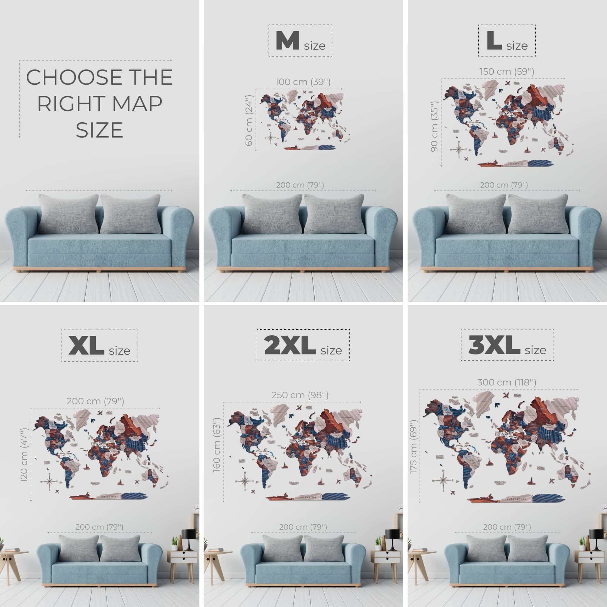 3D LED / LUMINOUS Wooden World Map 3.0 Duna