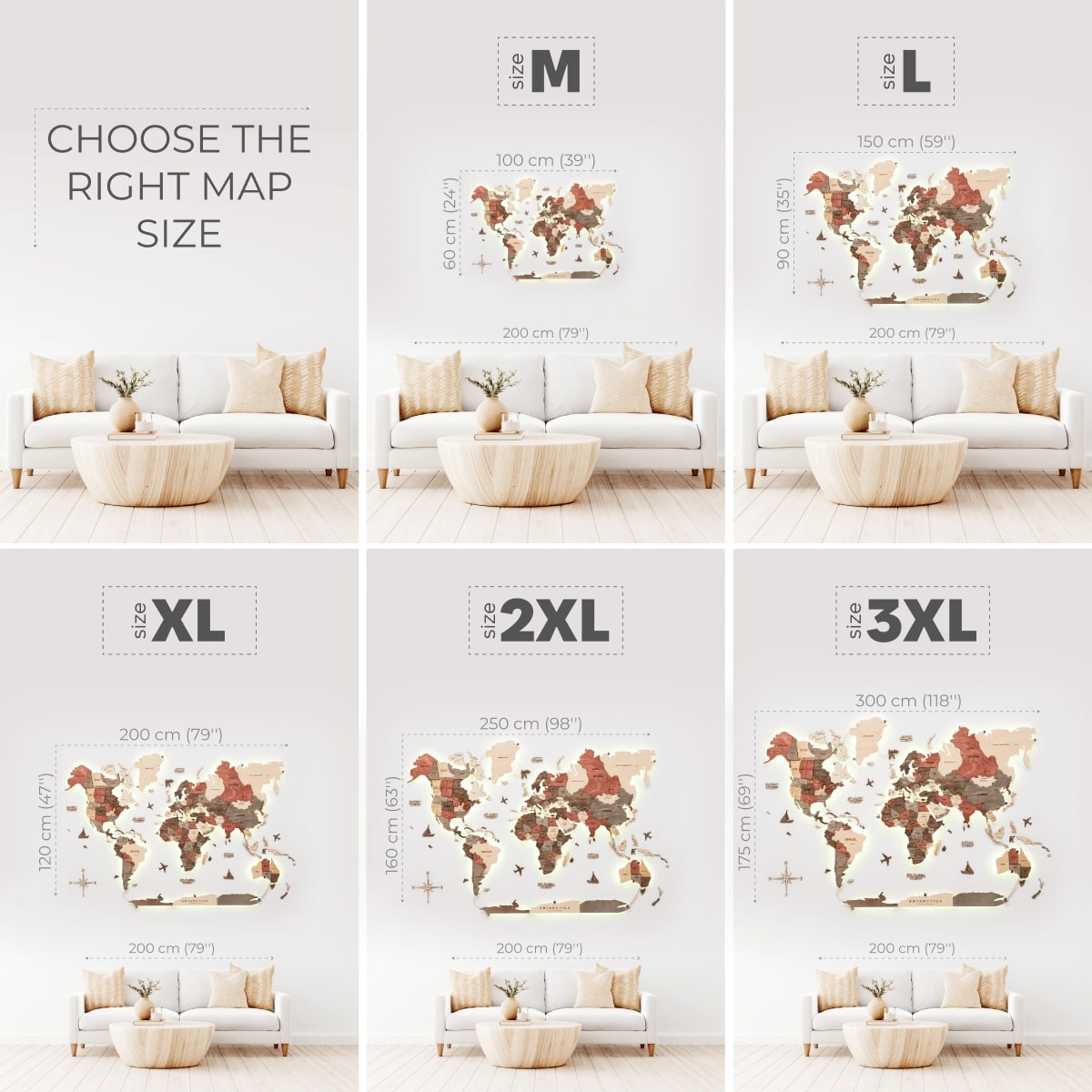 LED map home decor