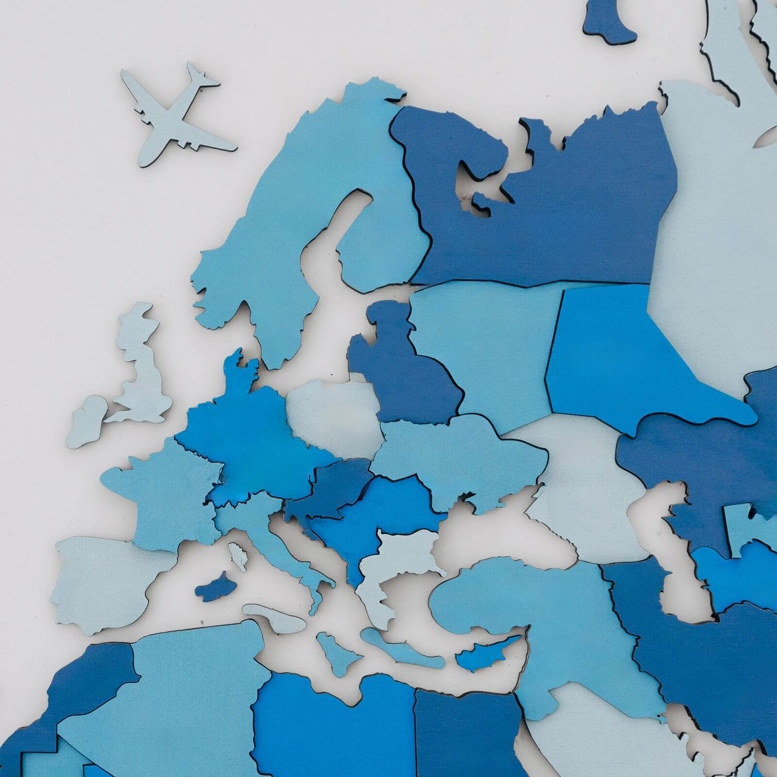 Mapa Mundial 3D Luminoso/Magnético y Colorido de Madera Azure