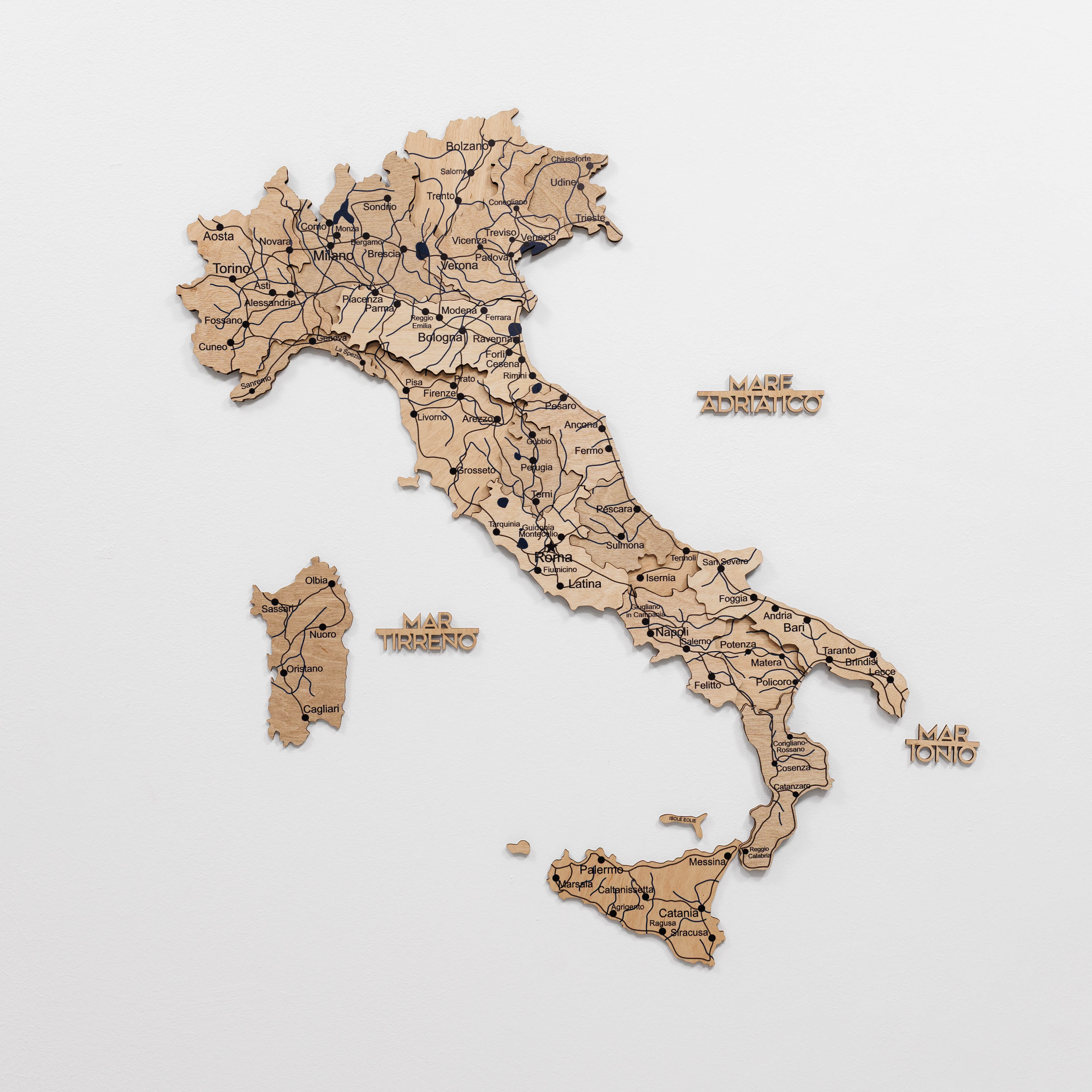 gold map with pins around