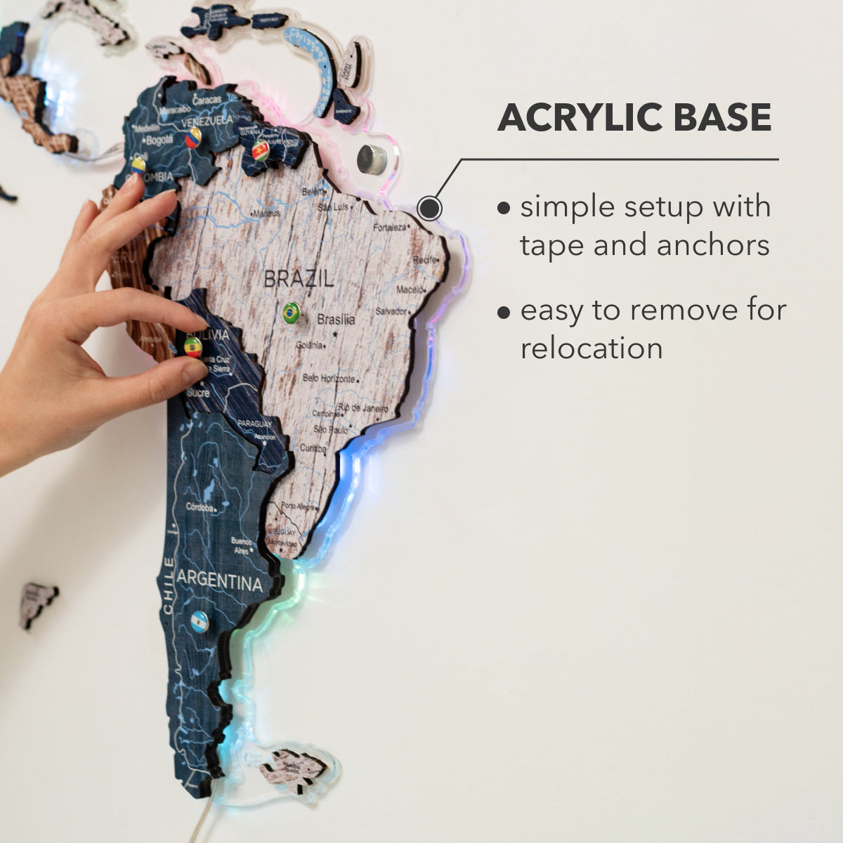 laser cut wooden world map