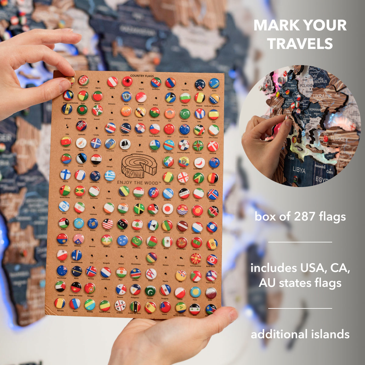 laser cut wooden world map