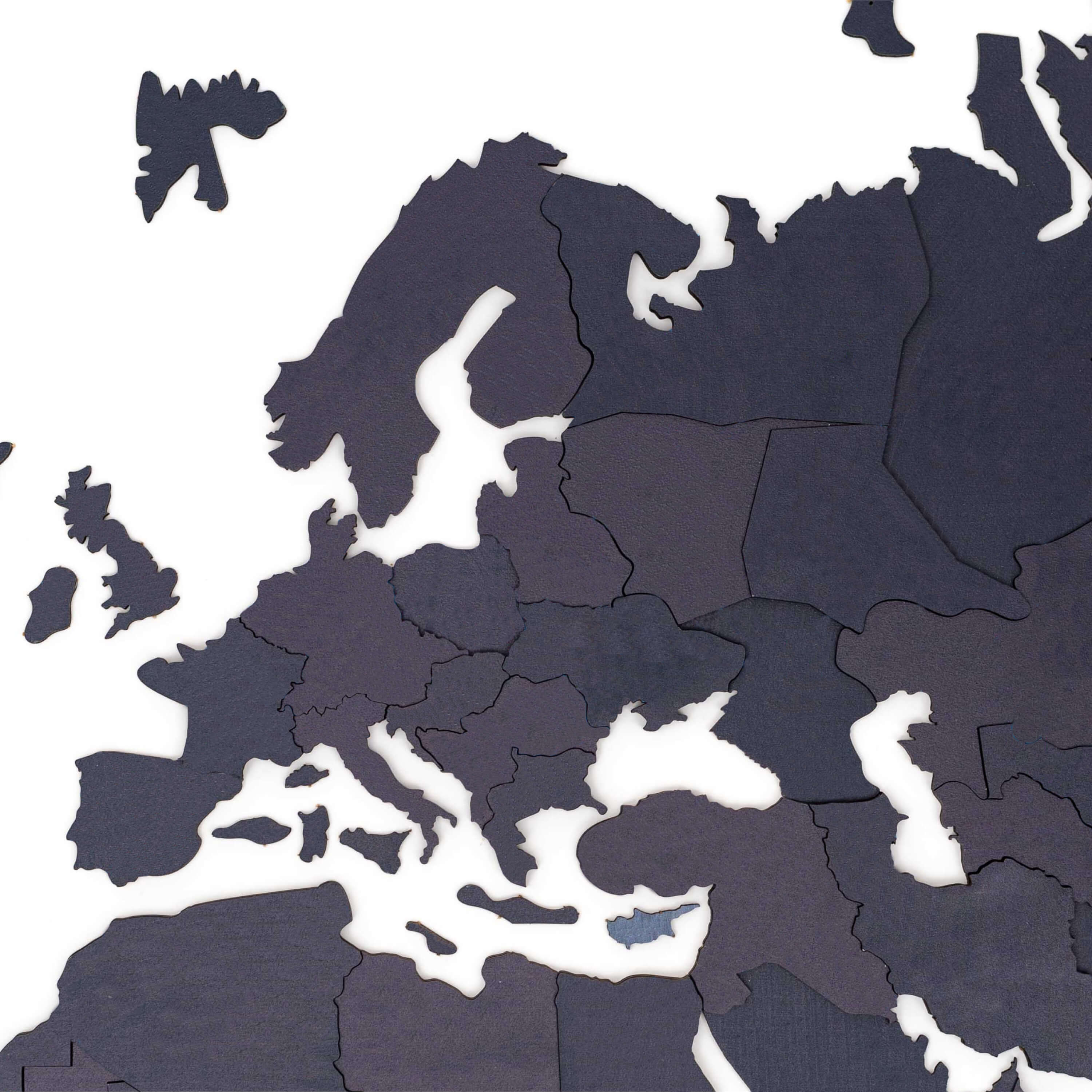 Mapa Mundial 3D de Madera Midnight