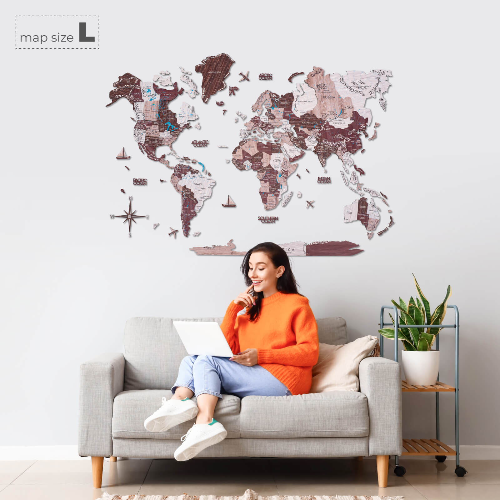 Vista frontal mapa 3D