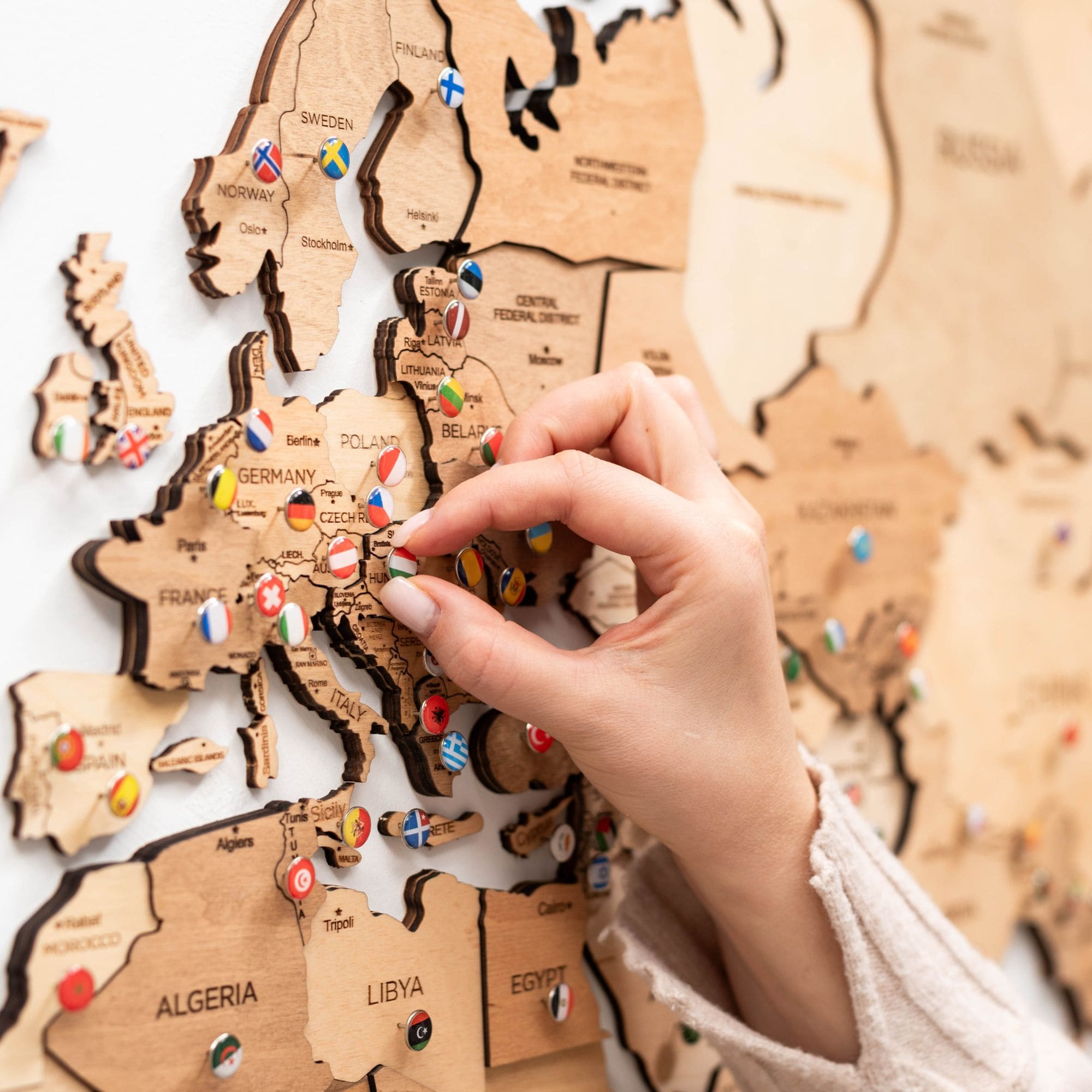 Mapa mundi de madera