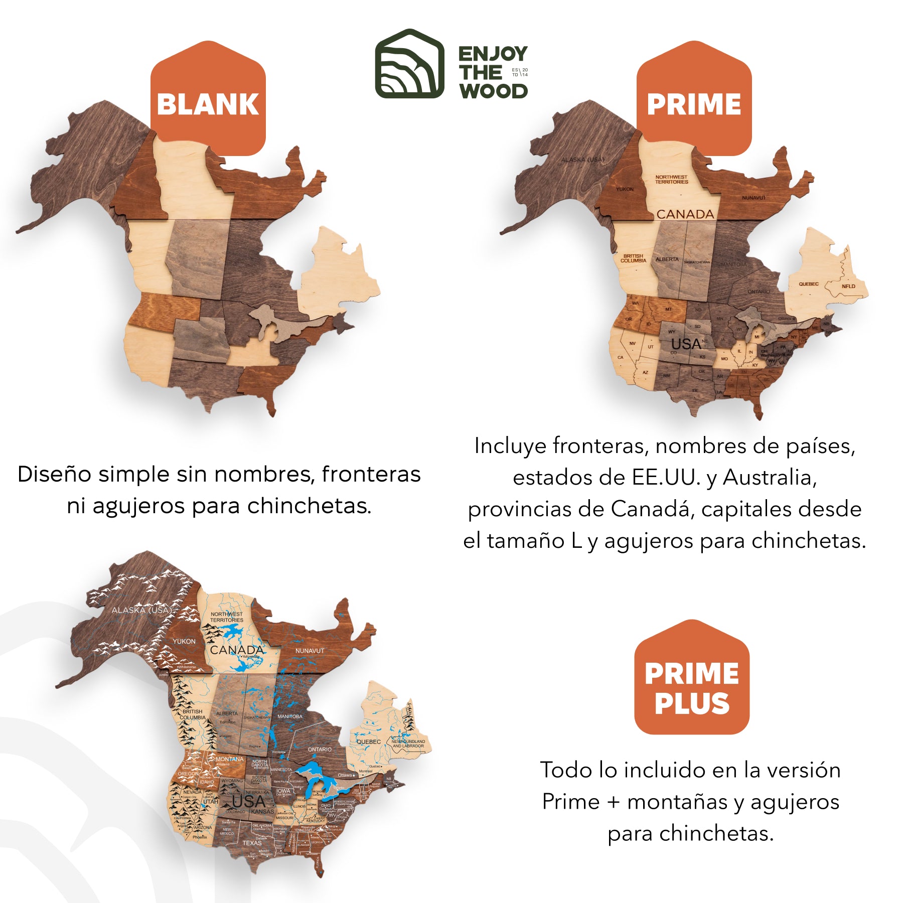 Mapamundi 3D de Madera de Сolores