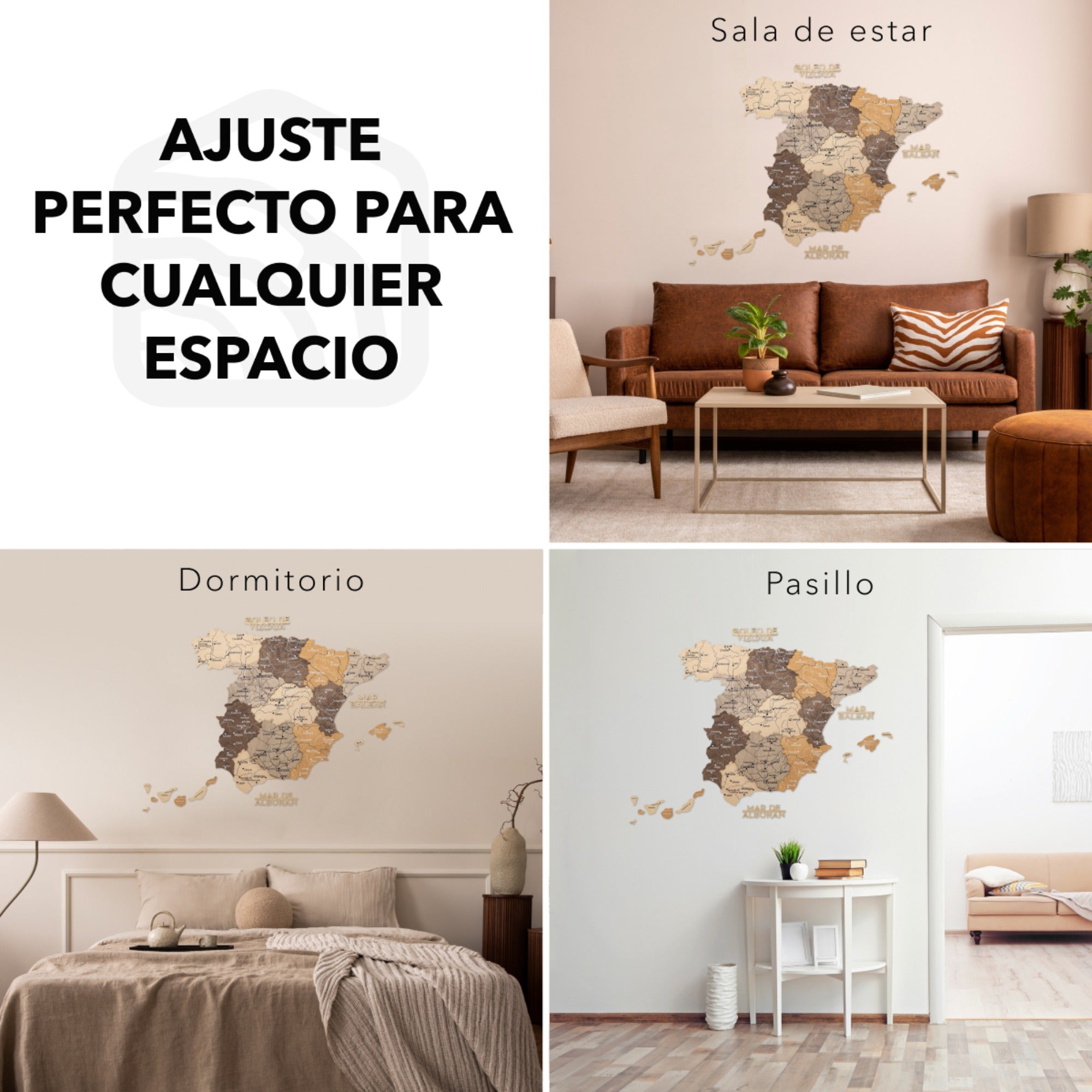 Mapa de España Madera – Multicolor