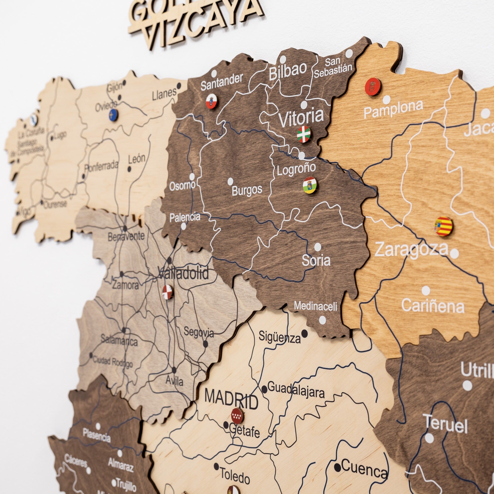 Mapa de España Madera – Multicolor