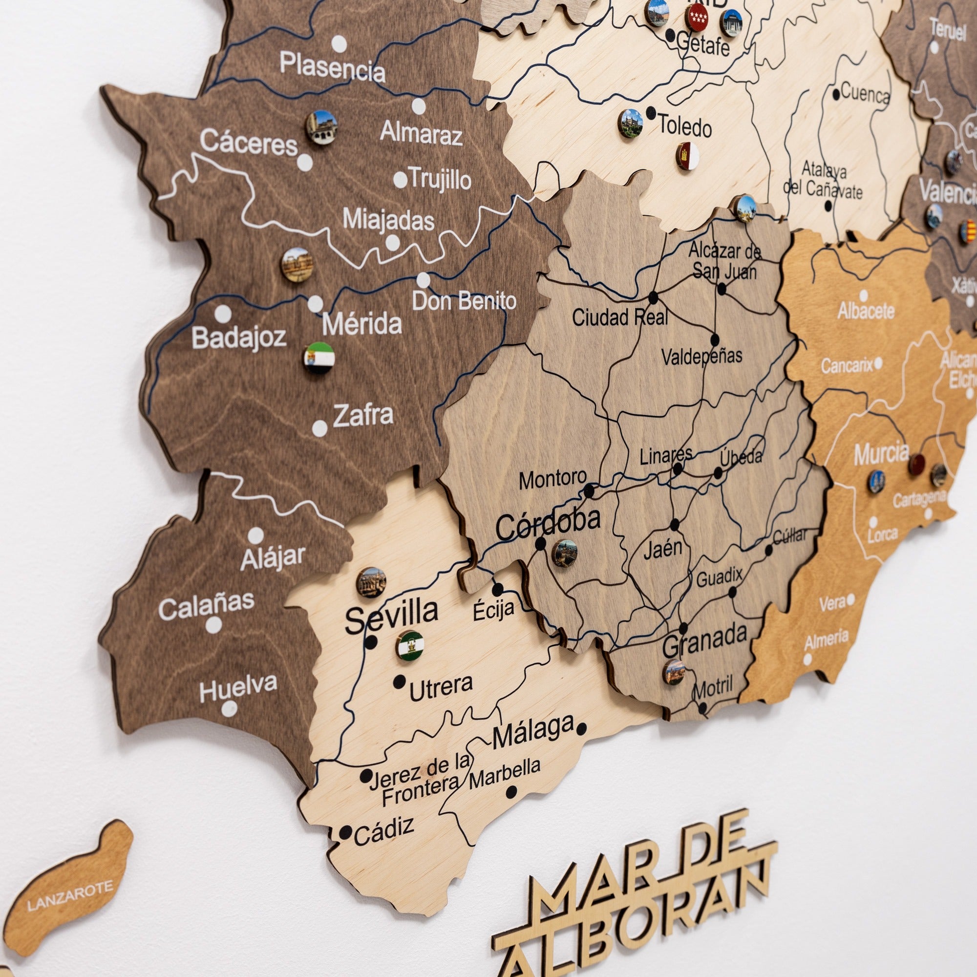Mapa de España Madera – Multicolor