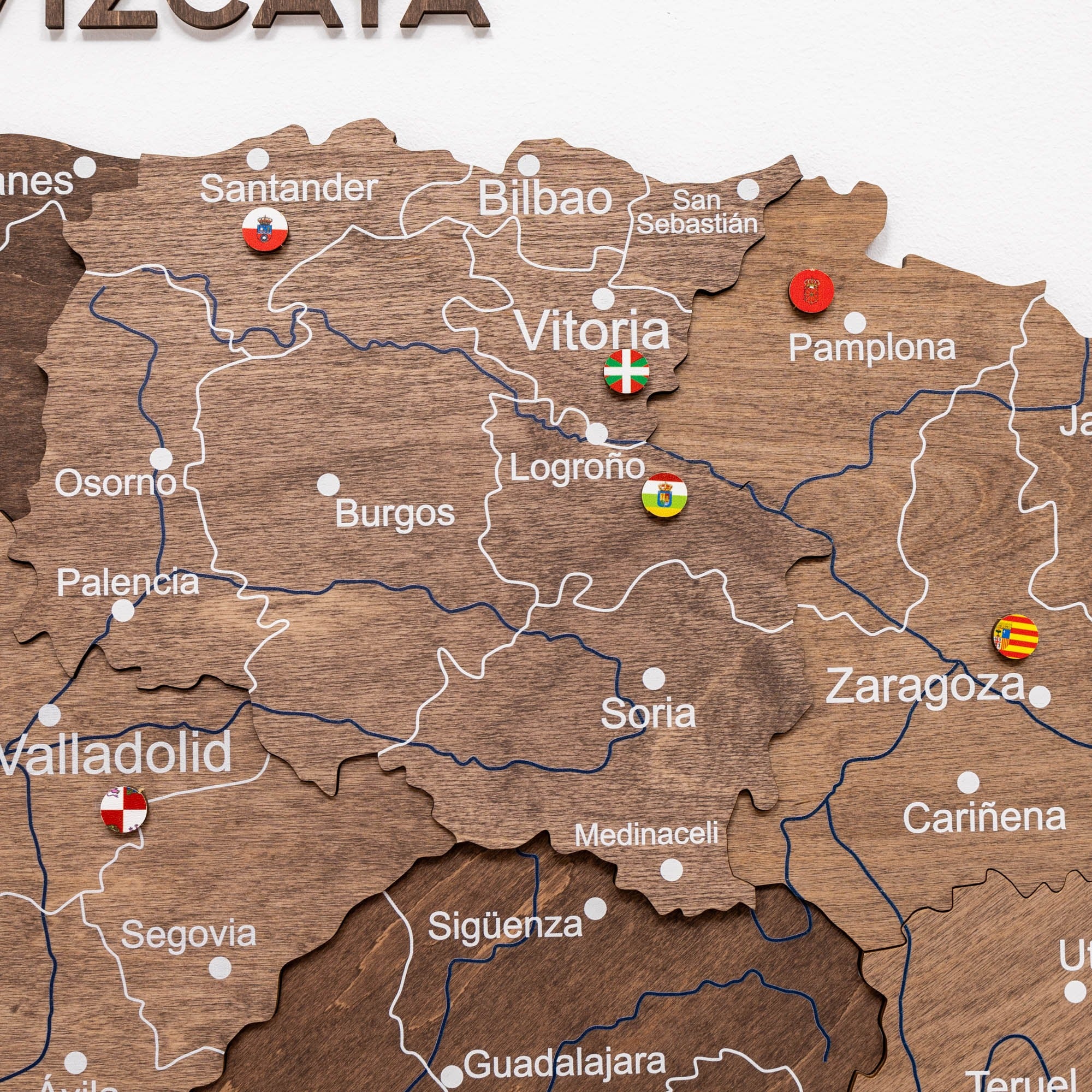 Mapa de España Madera - Nogal Oscuro