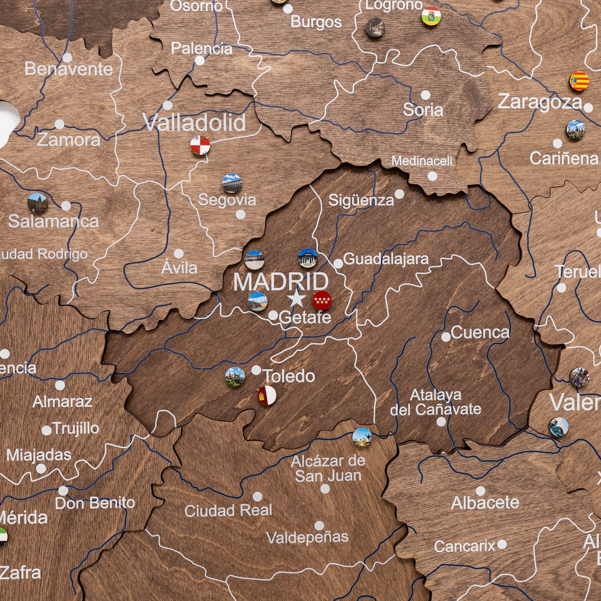 Mapa de España Madera - Nogal Oscuro