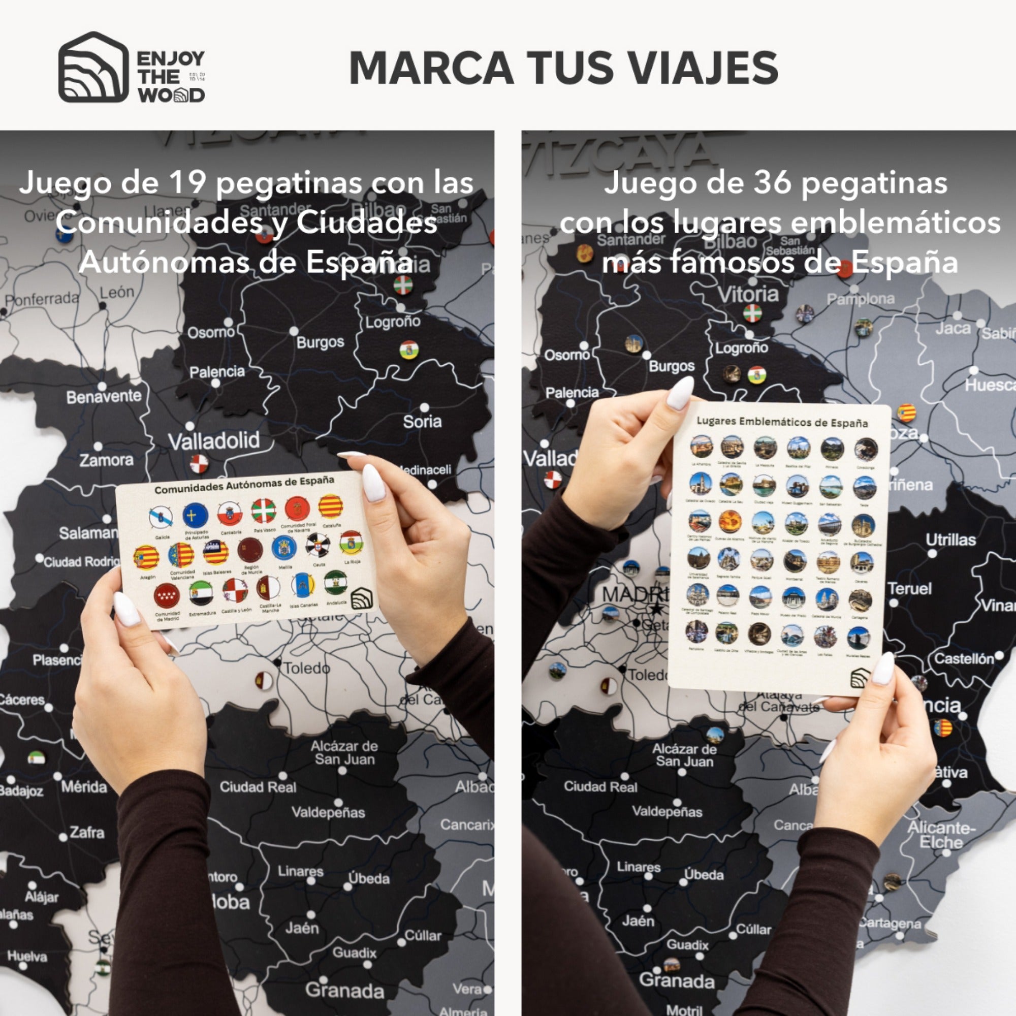 Mapa de España Madera - Nordik