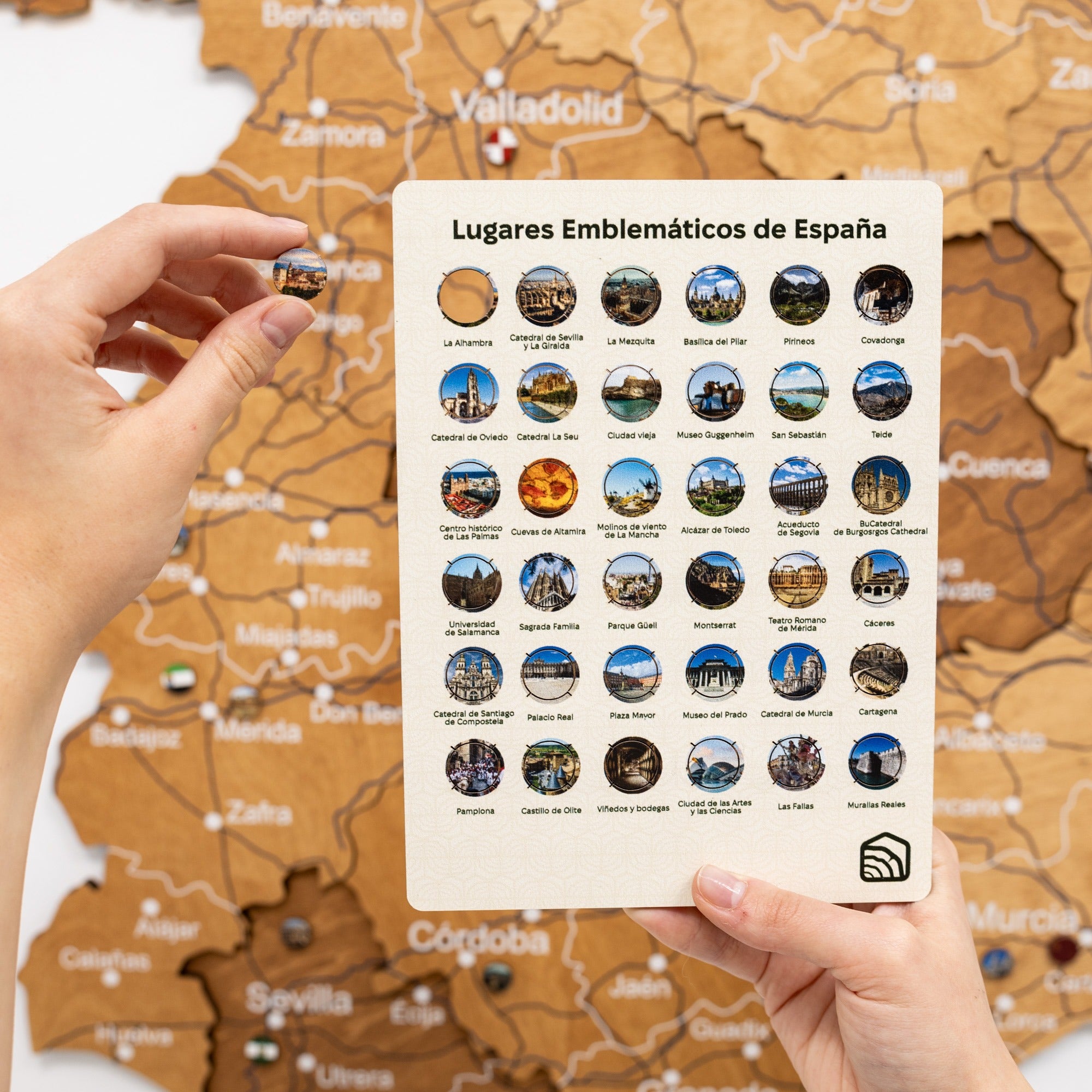 Mapa de España Madera - Roble Natural