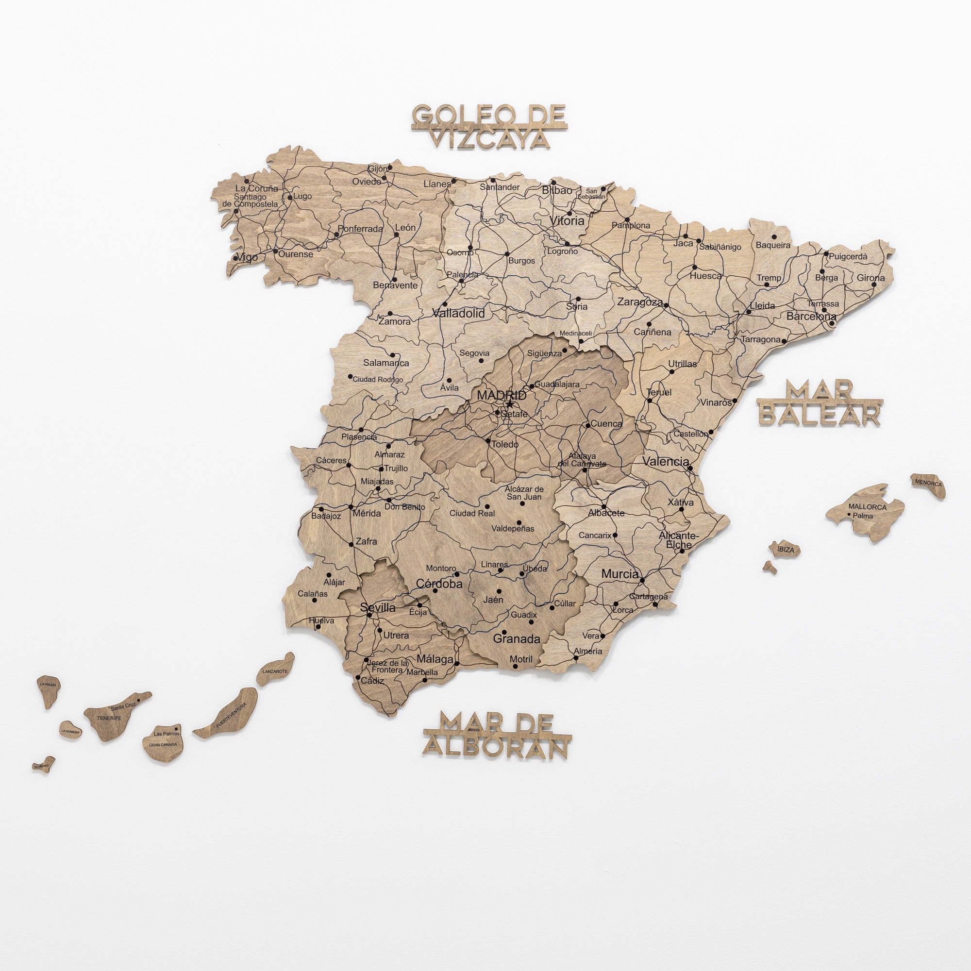 Mapa de España Madera - Terra