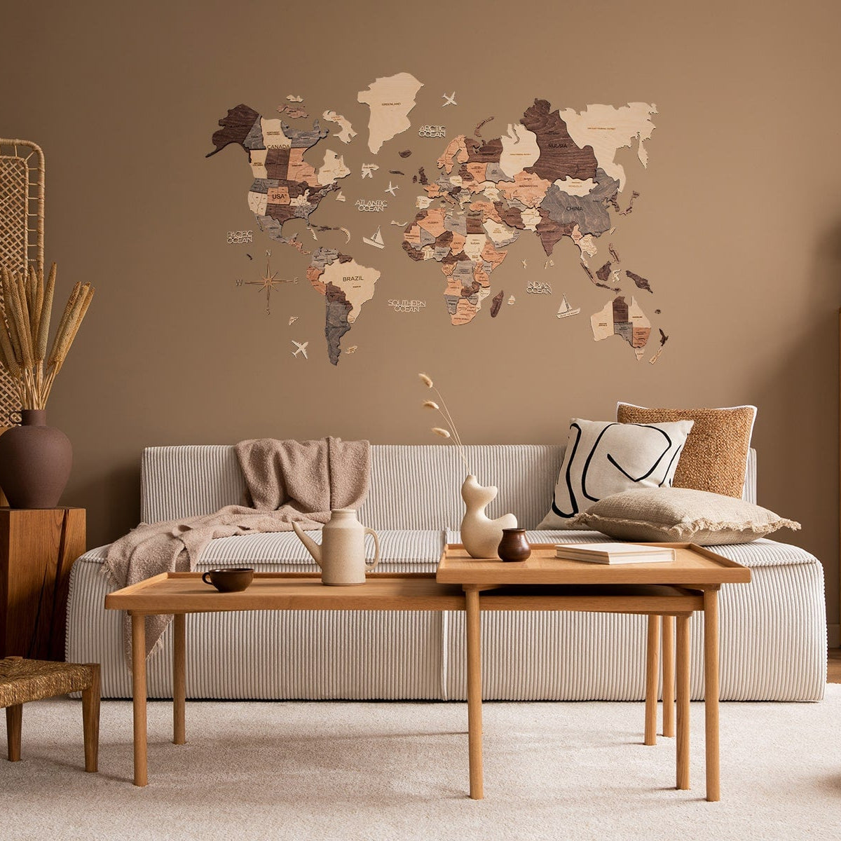 Decoración de pared con mapa