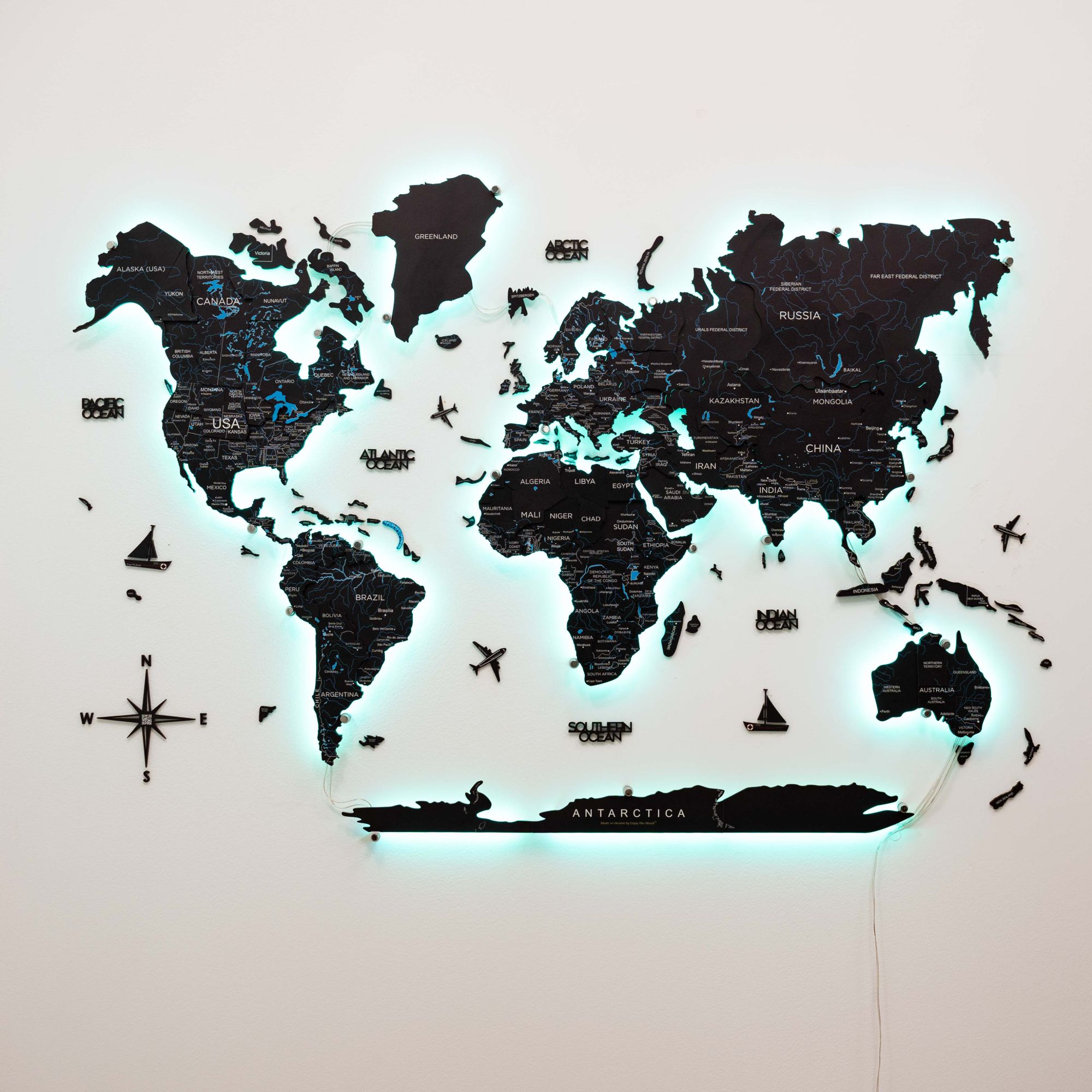light up world map