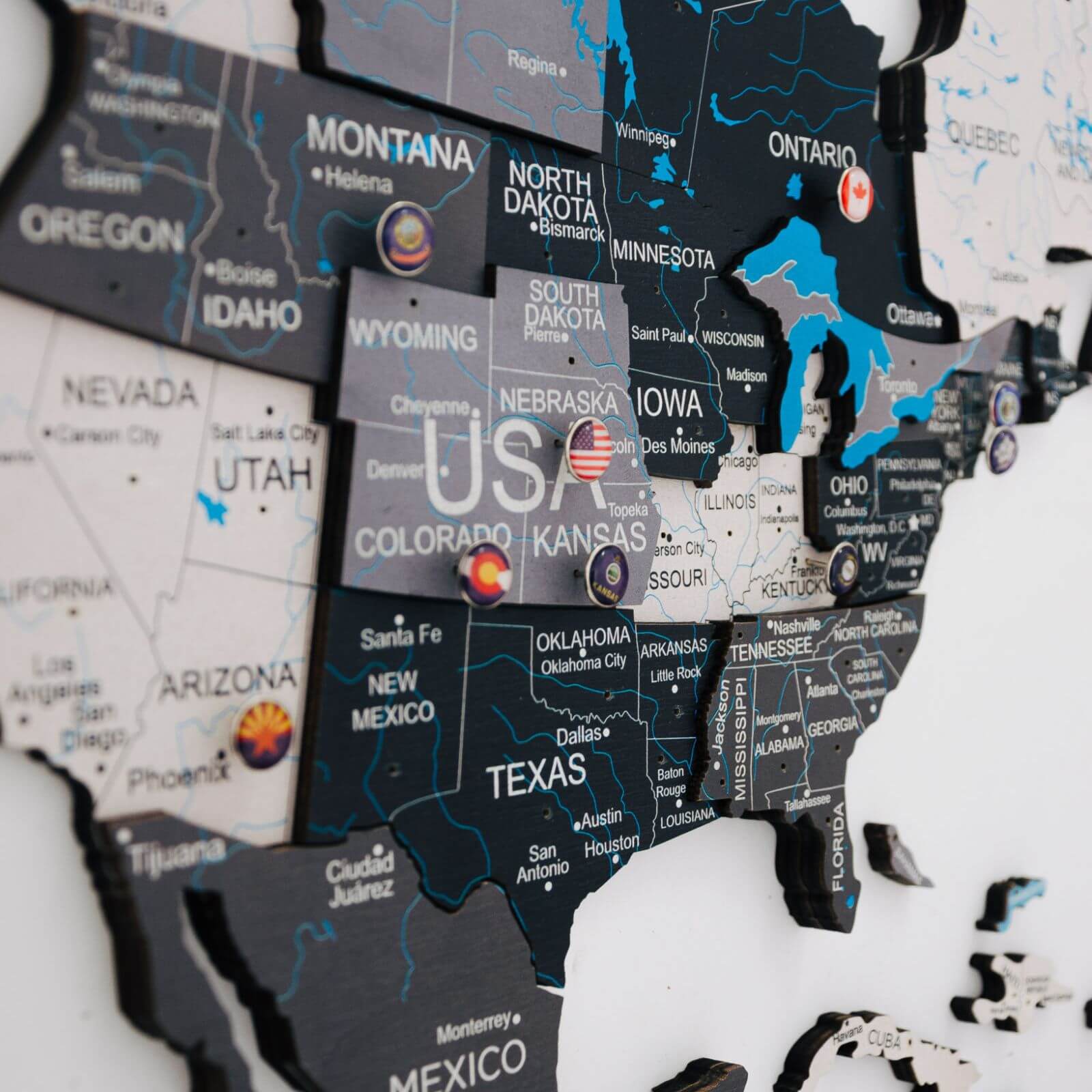 Mapa Mundial 3D de Madera Nordik