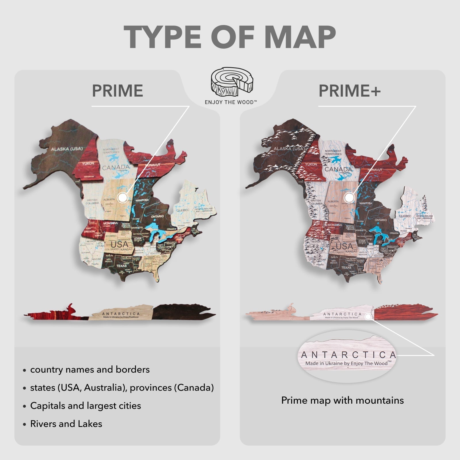 3D LED / LUMINOUS Wooden World Map 3.0 Urban