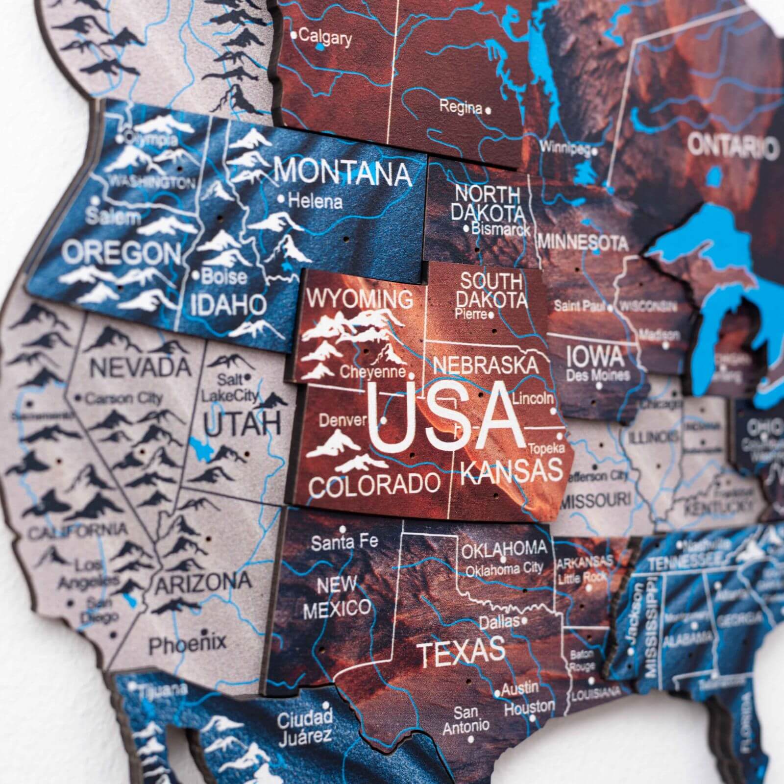 Mapa Mundial 3D de Madera Dune