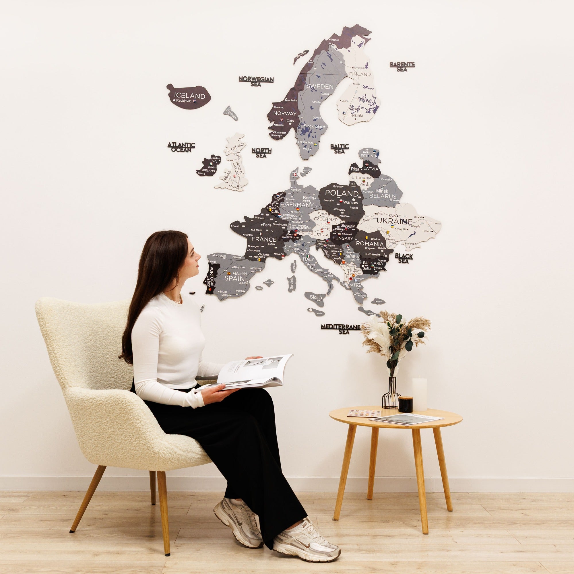 Mapa de Europa 3D de Madera Nordik