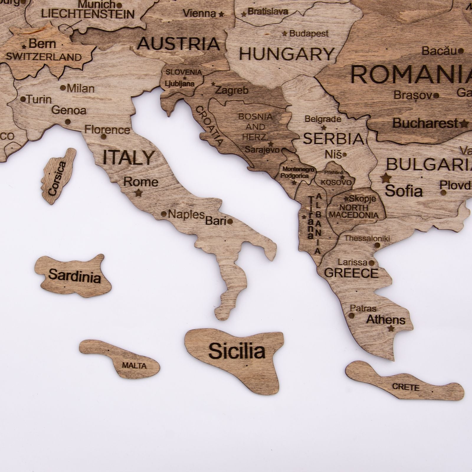 Mapa de Europa 3D de Madera Terra