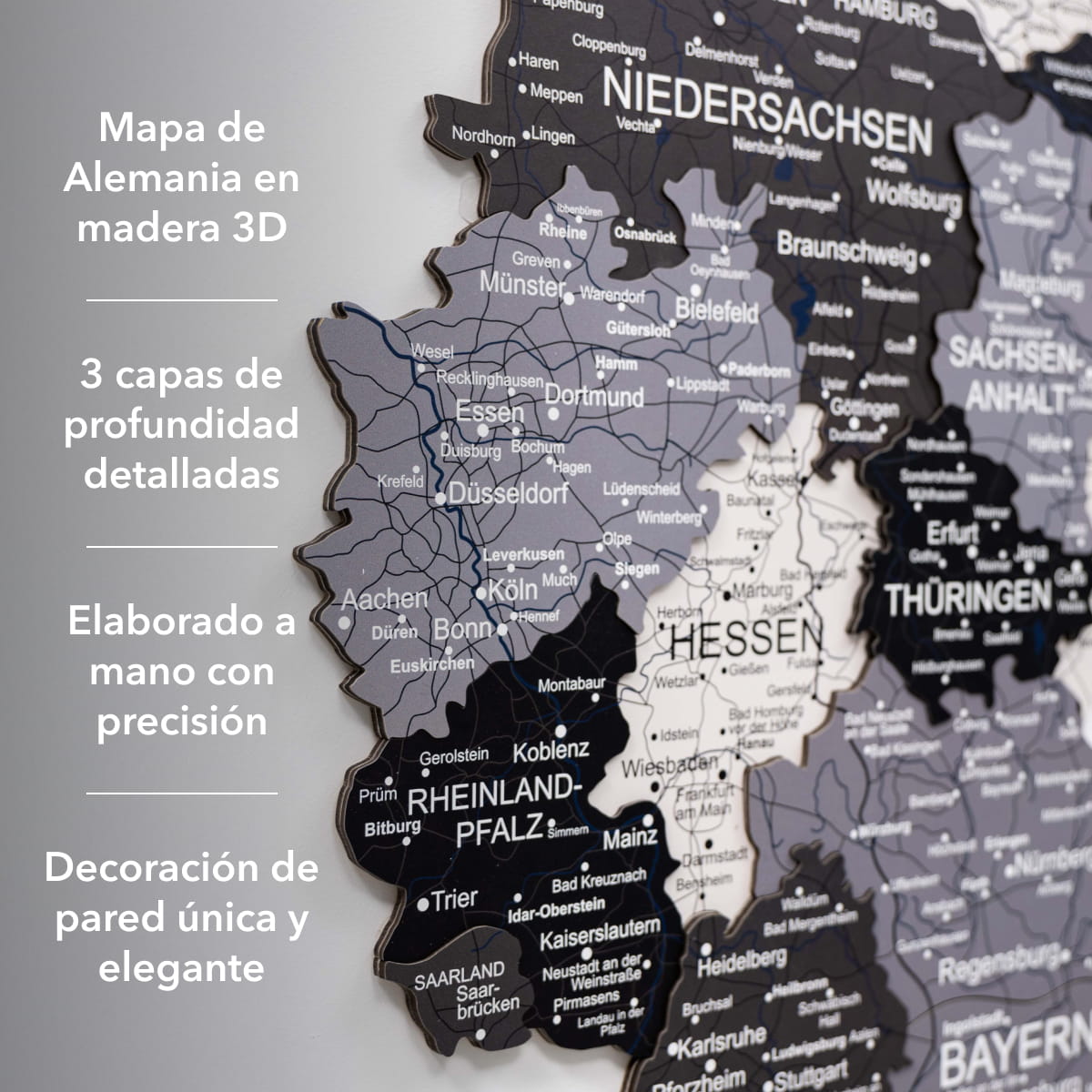 Mapa de Alemania Madera - Nordik
