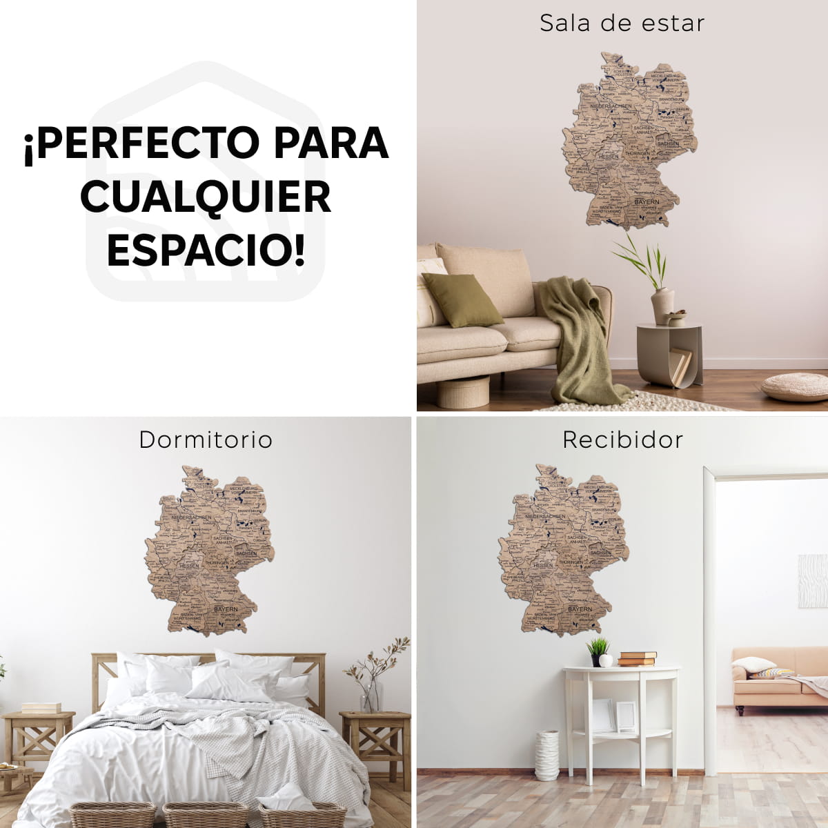 Mapa de Alemania Madera - Terra
